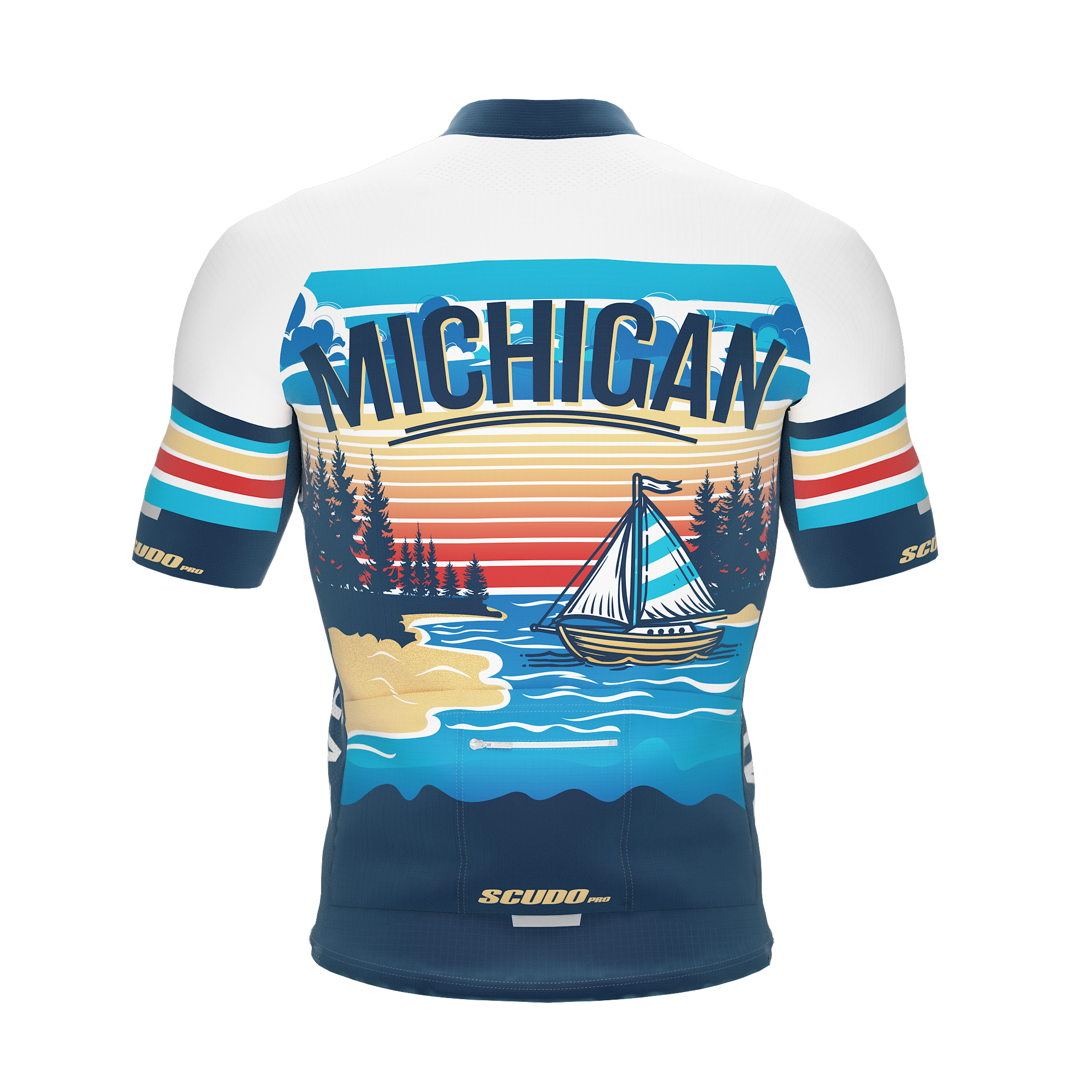 MICHIGAN US State | Short Sleeve Cycling PRO Jersey | Men and Women