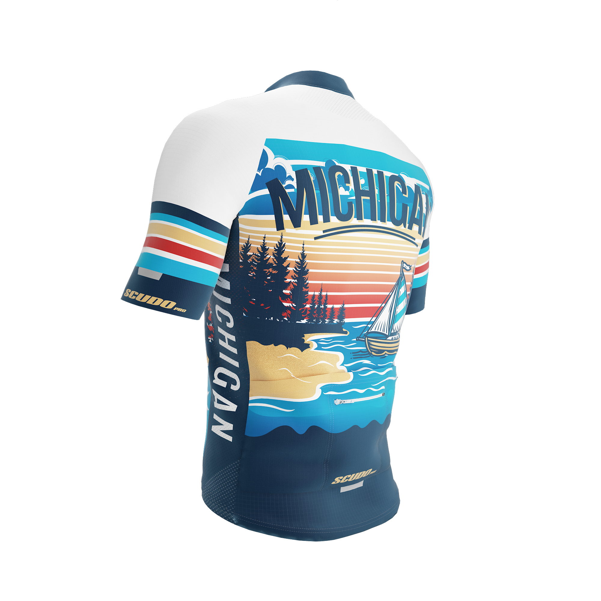 MICHIGAN US State | Short Sleeve Cycling PRO Jersey | Men and Women
