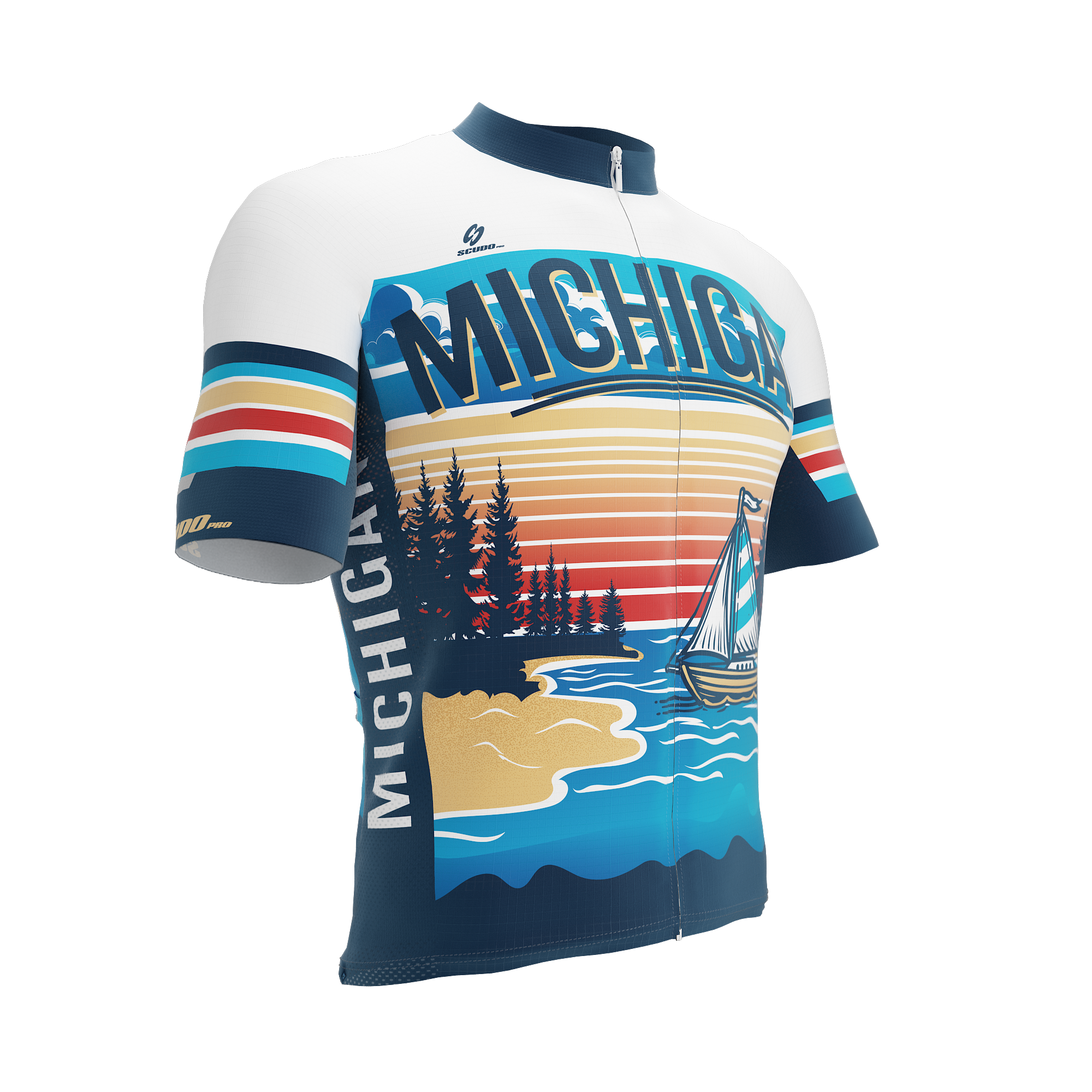 MICHIGAN US State | Short Sleeve Cycling PRO Jersey | Men and Women