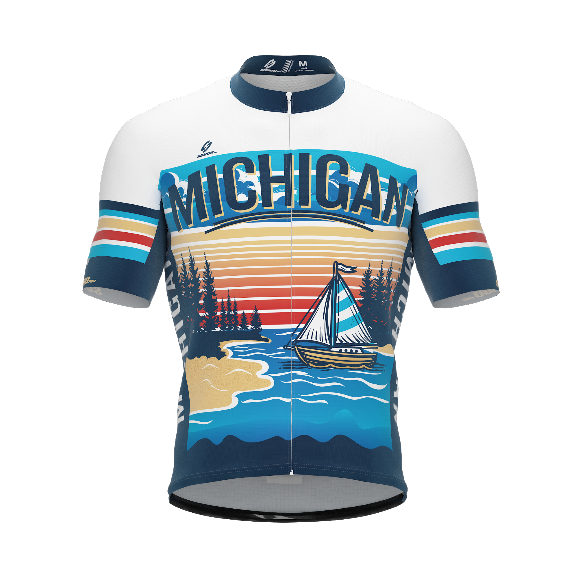 MICHIGAN US State | Short Sleeve Cycling PRO Jersey | Men and Women