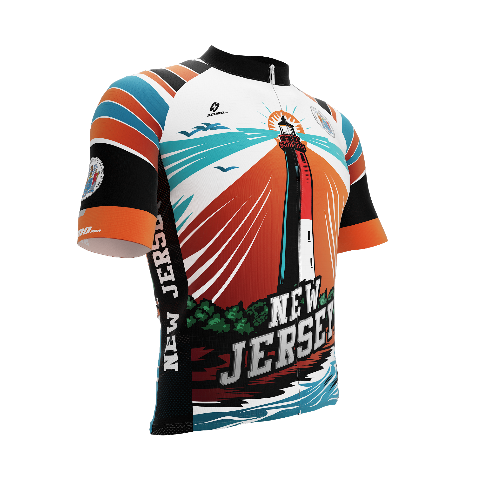 New Jersey US State | Short Sleeve Cycling PRO Jersey | Men and Women