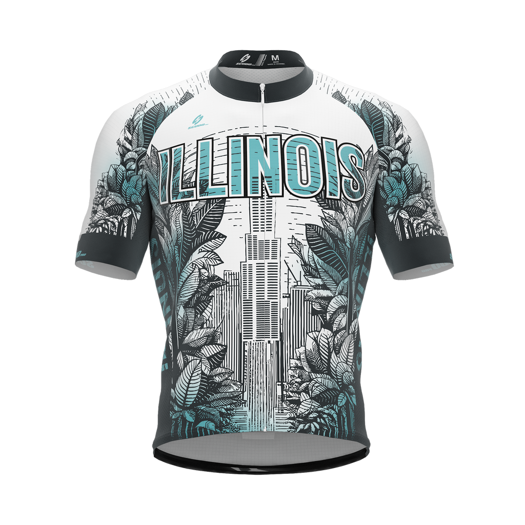 Illinois US State | Short Sleeve Cycling PRO Jersey | Men and Women