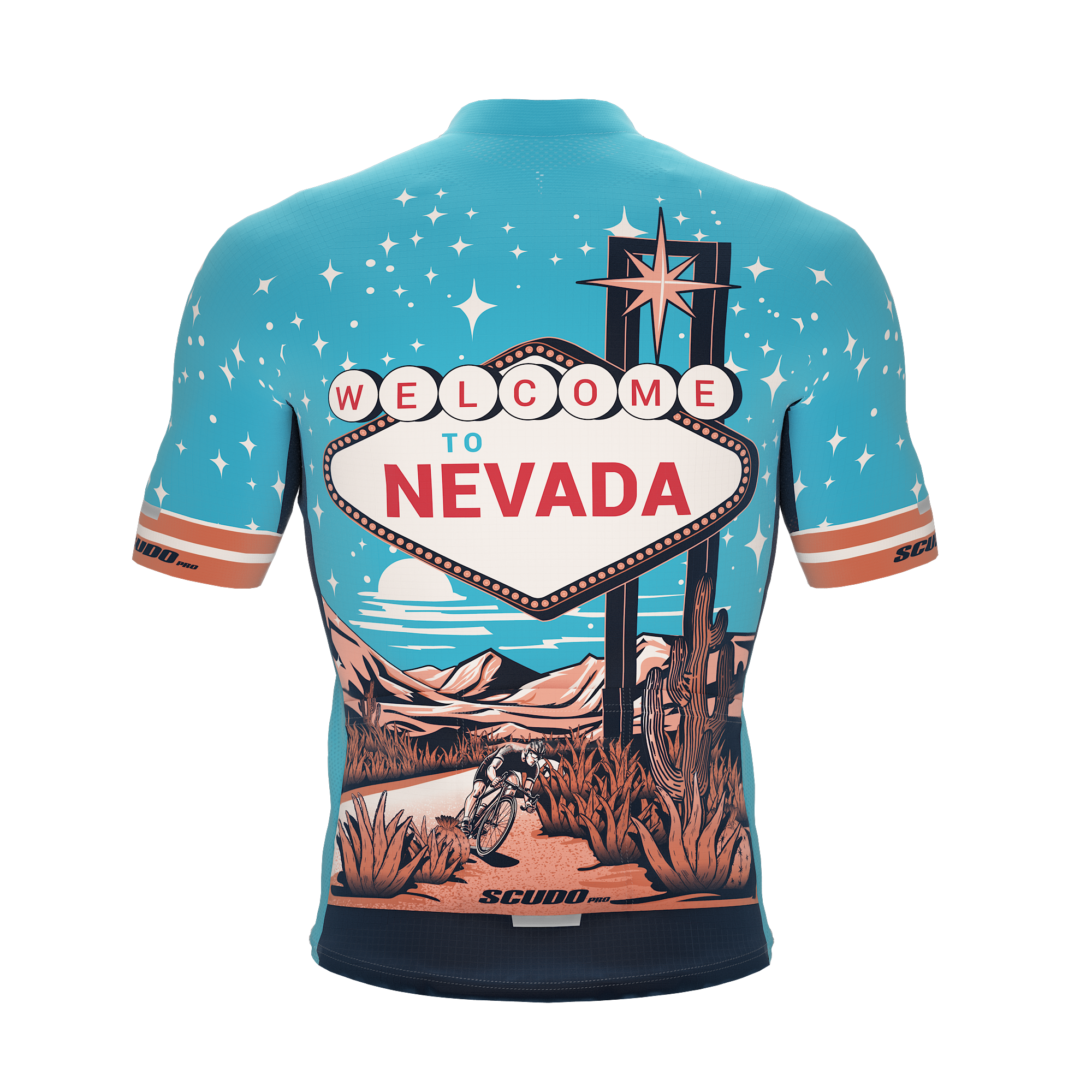 Nevada US State | Short Sleeve Cycling PRO Jersey | V1 | Men and Women