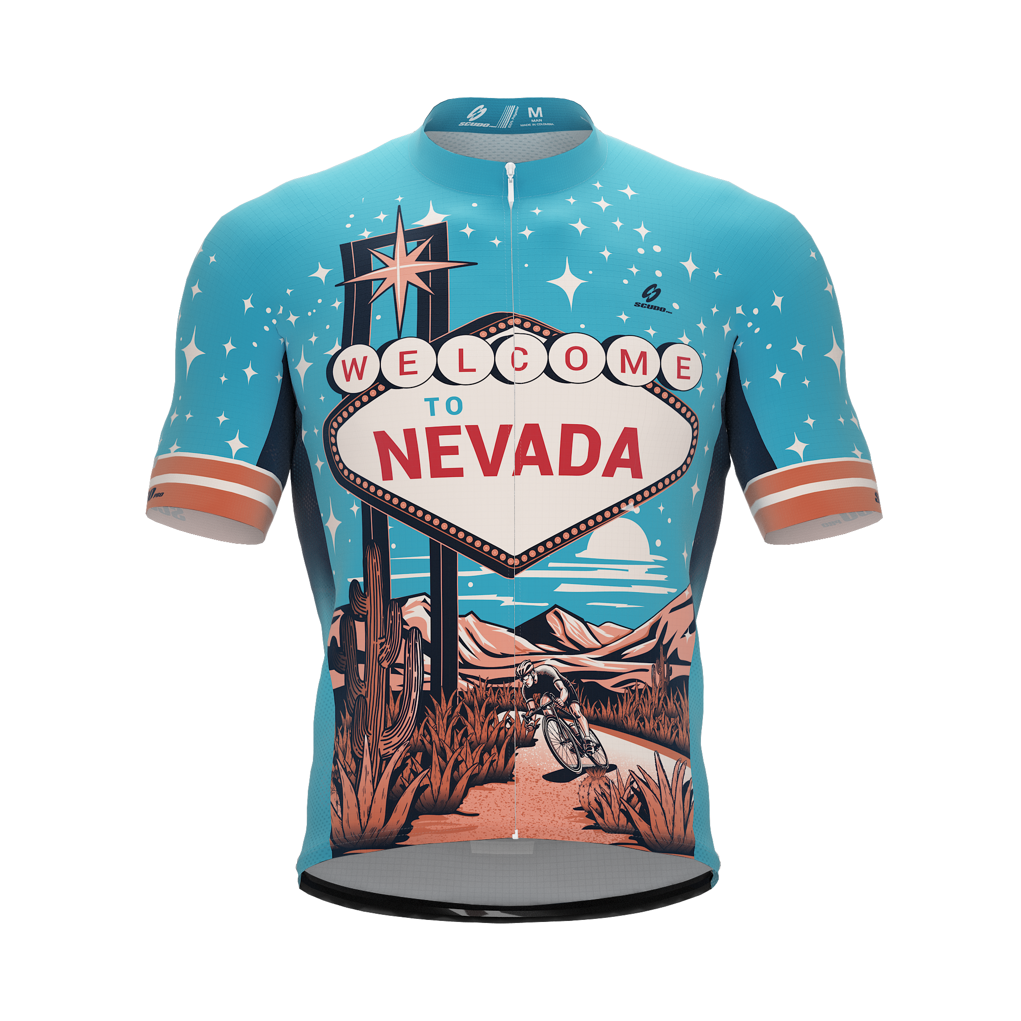 Nevada US State | Short Sleeve Cycling PRO Jersey | V1 | Men and Women