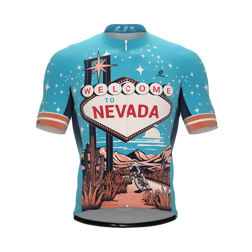 Nevada US State | Short Sleeve Cycling PRO Jersey | Men and Women