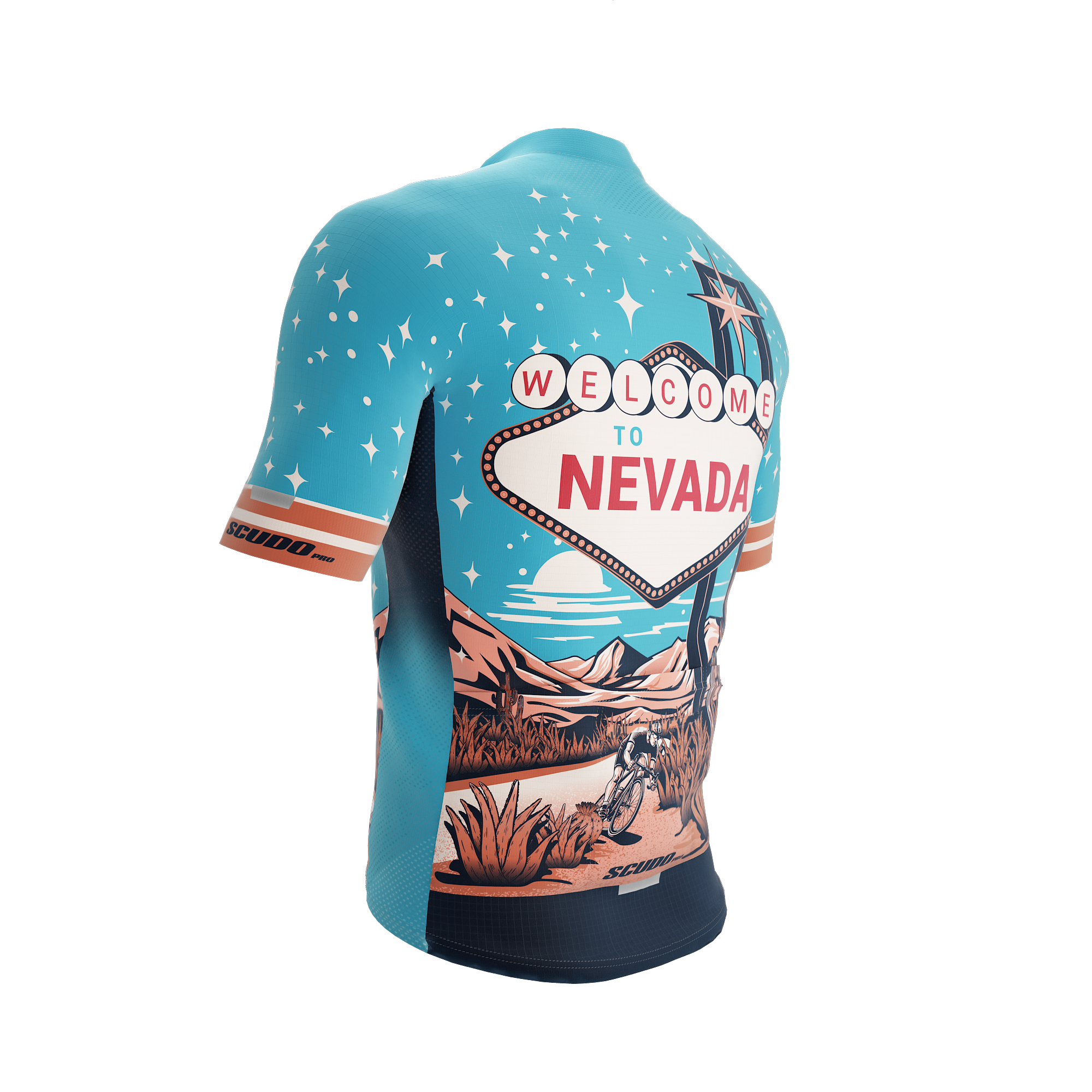 Nevada US State | Short Sleeve Cycling PRO Jersey | V1 | Men and Women