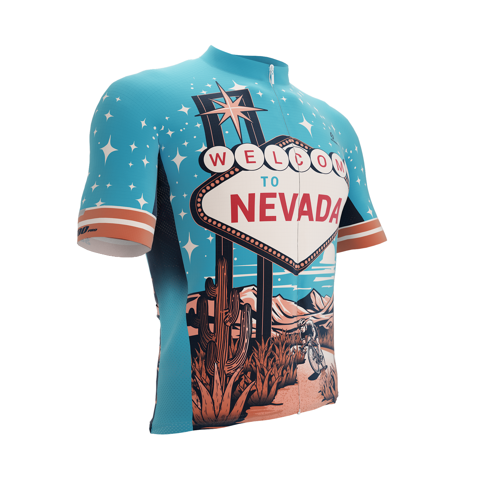 Nevada US State | Short Sleeve Cycling PRO Jersey | V1 | Men and Women