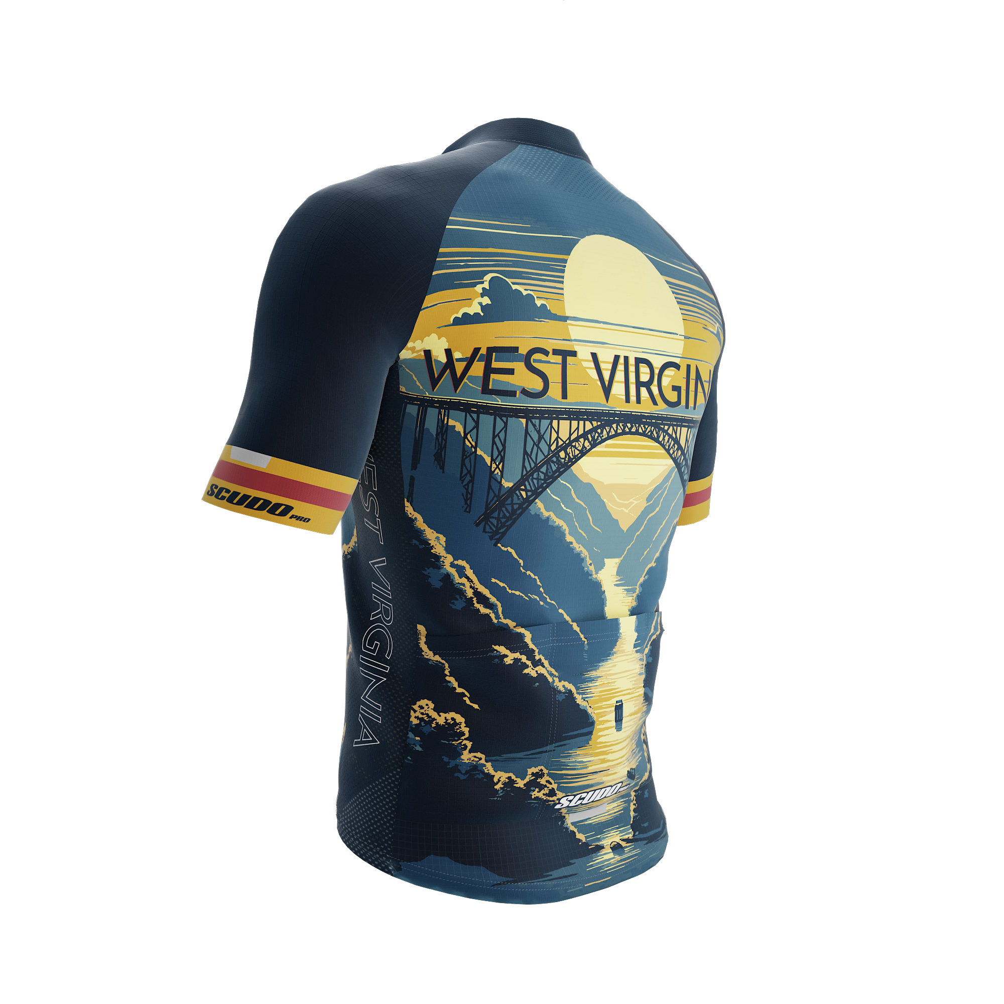 West Virginia US State | Short Sleeve Cycling PRO Jersey | Men and Women