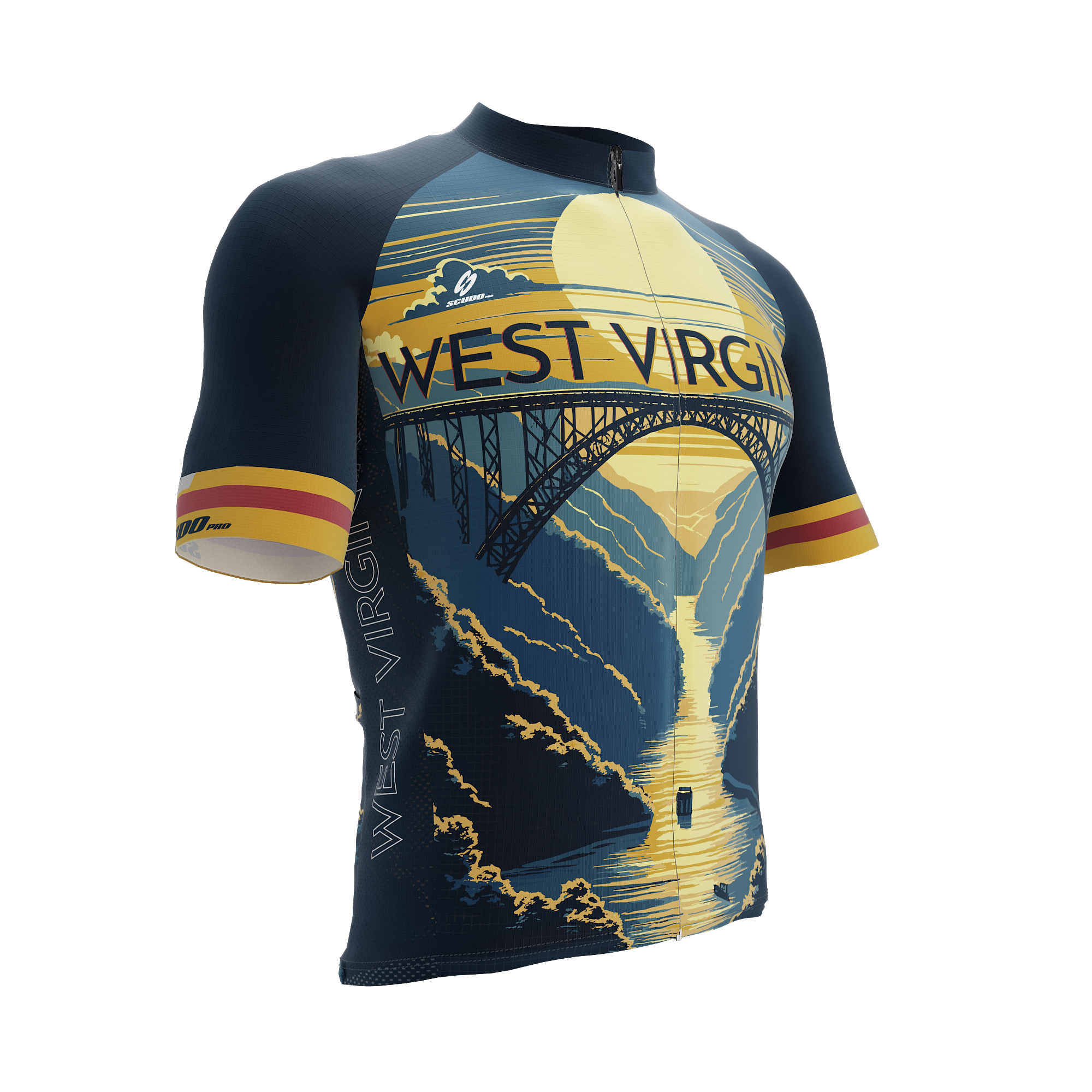 West Virginia US State | Short Sleeve Cycling PRO Jersey | Men and Women