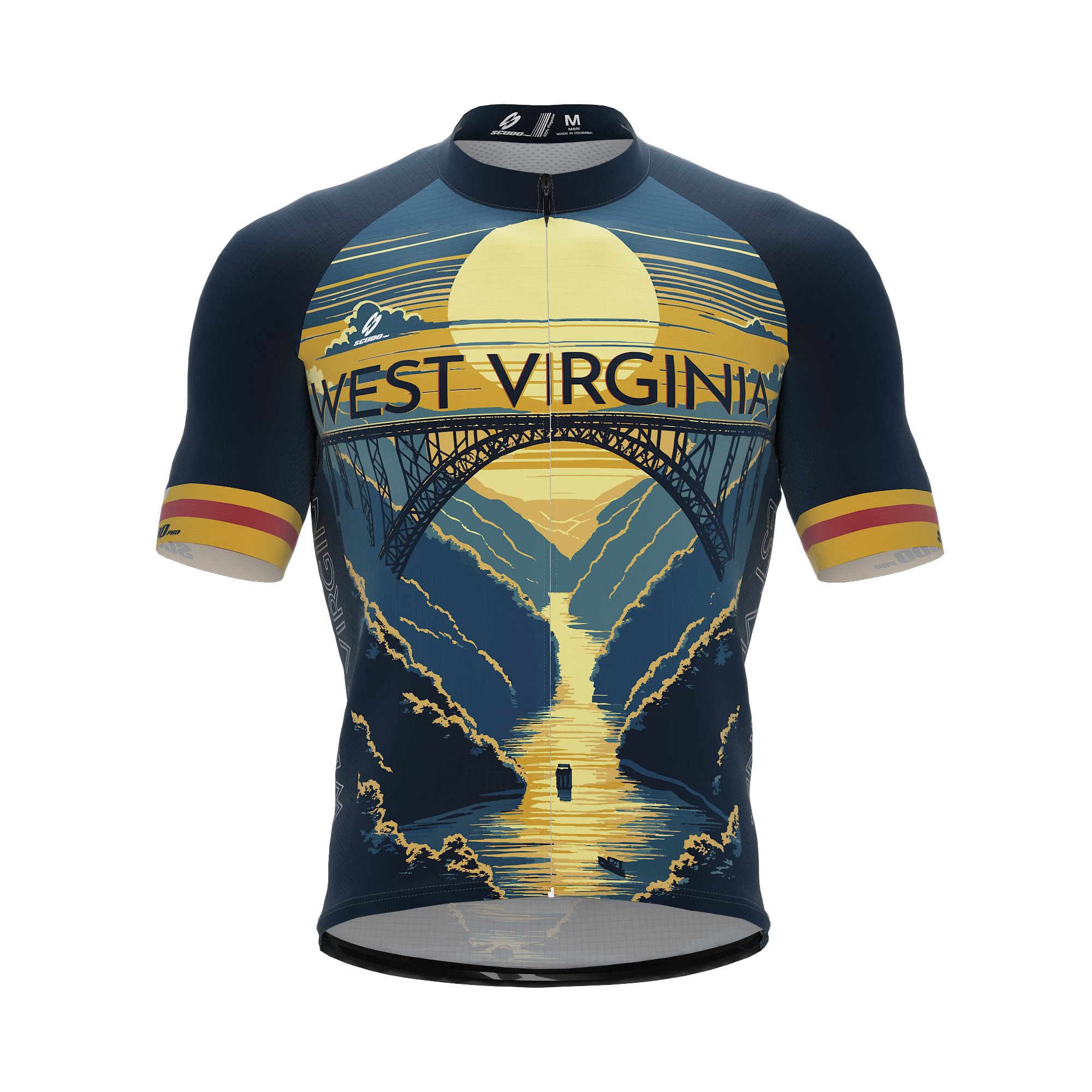 West Virginia US State | Short Sleeve Cycling PRO Jersey | Men and Women
