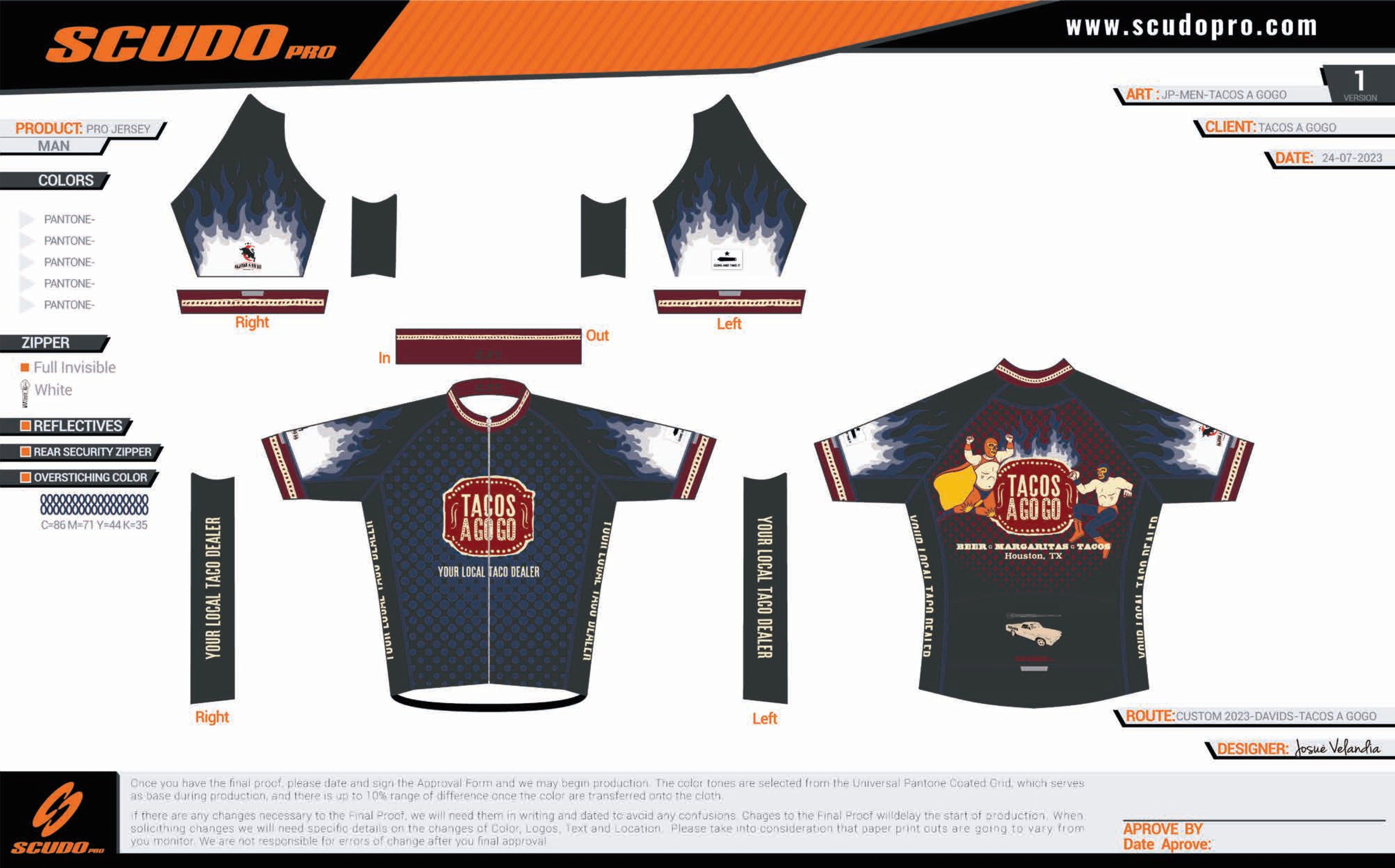 TACOS A GOGO |  Pro Fit Short Sleeve Cycling Jersey | Men and Women