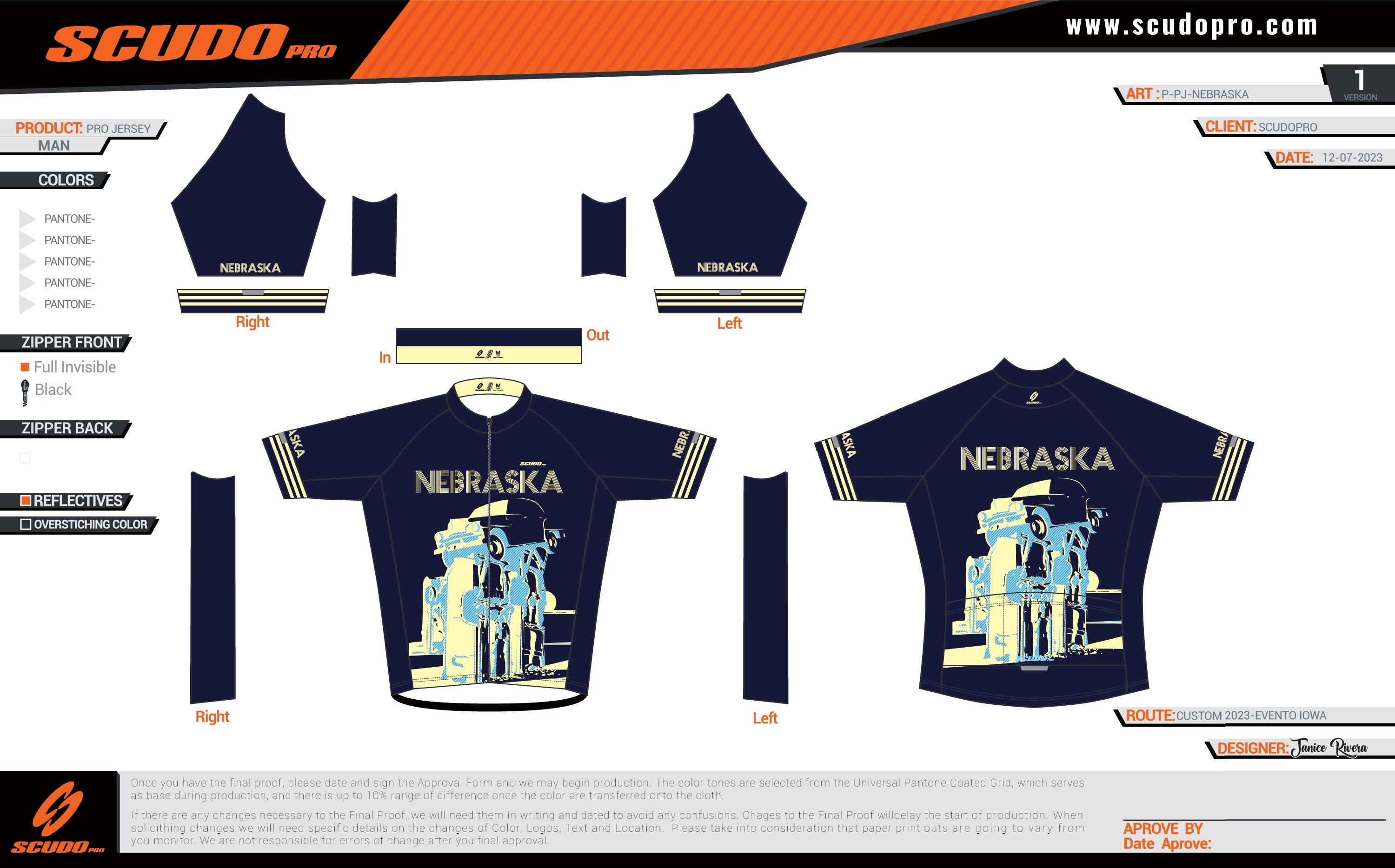 Nebraska US State | Short Sleeve Cycling PRO Jersey | Men and Women