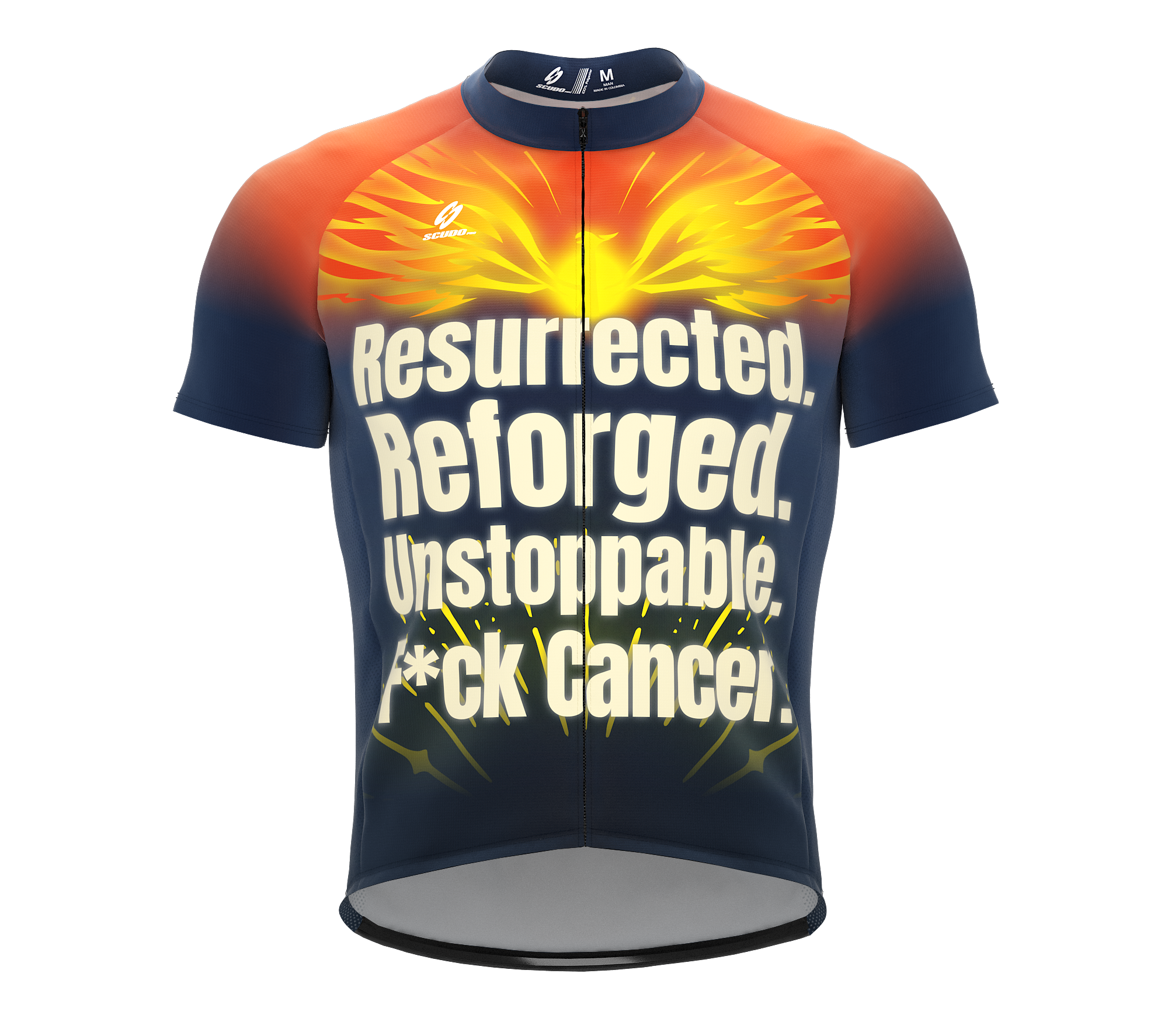 F* Cancer | Resurrected | Short Sleeve Cycling Peloton Fit Jersey