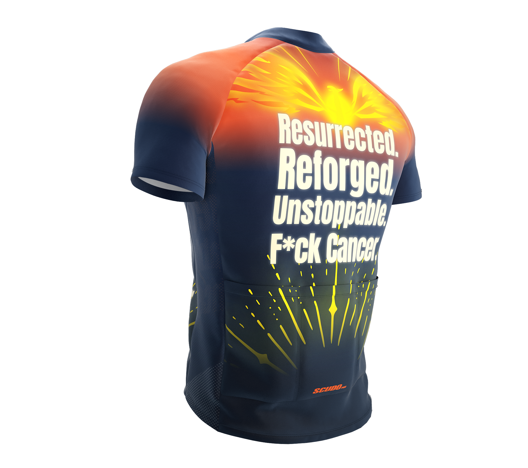 F* Cancer | Resurrected | Short Sleeve Cycling Peloton Fit Jersey