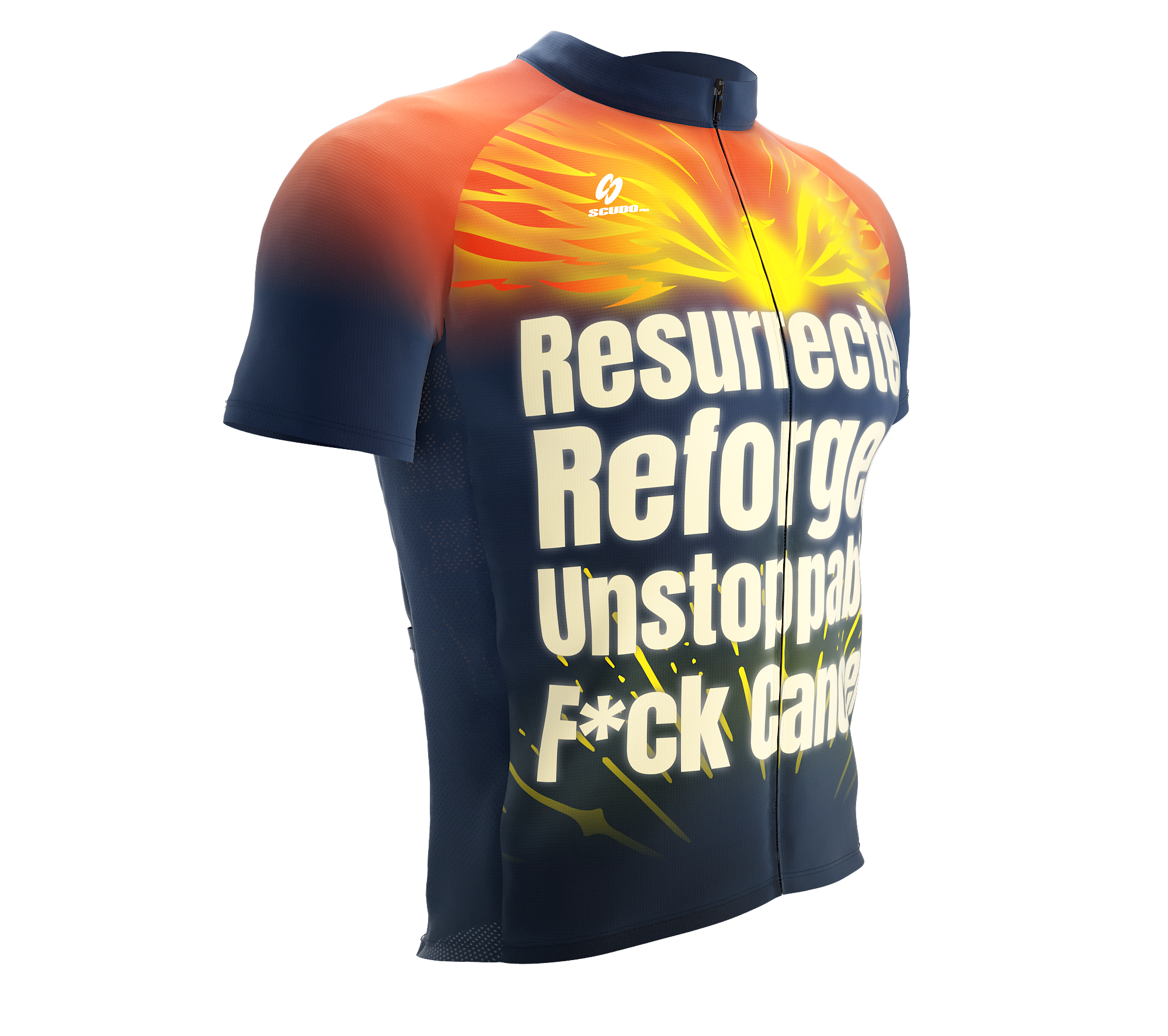 F* Cancer | Resurrected | Short Sleeve Cycling Peloton Fit Jersey