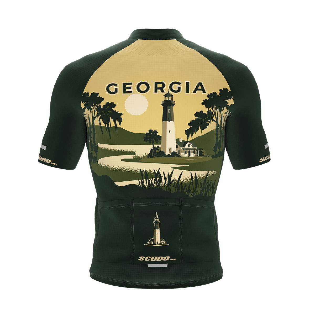 Georgia US State | Lighthouse | Short Sleeve Cycling PRO Jersey