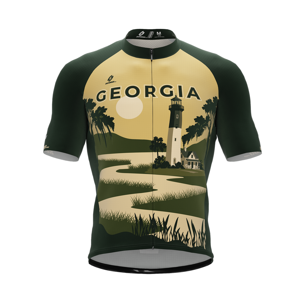Georgia US State | Lighthouse | Short Sleeve Cycling PRO Jersey