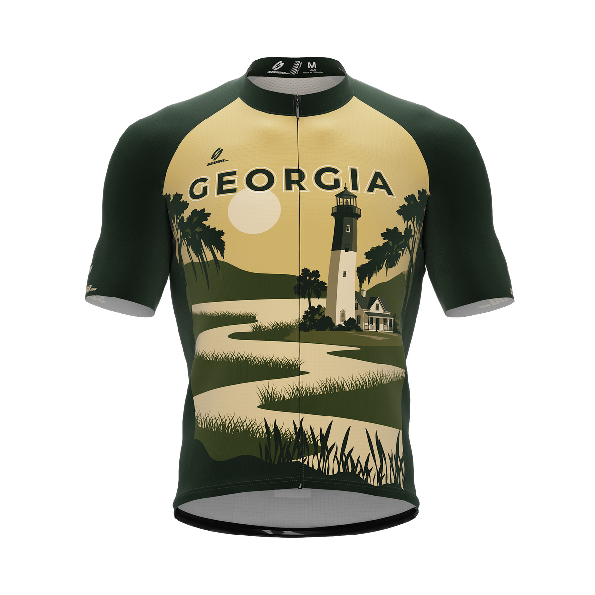 Georgia US State | Lighthouse | Short Sleeve Cycling PRO Jersey