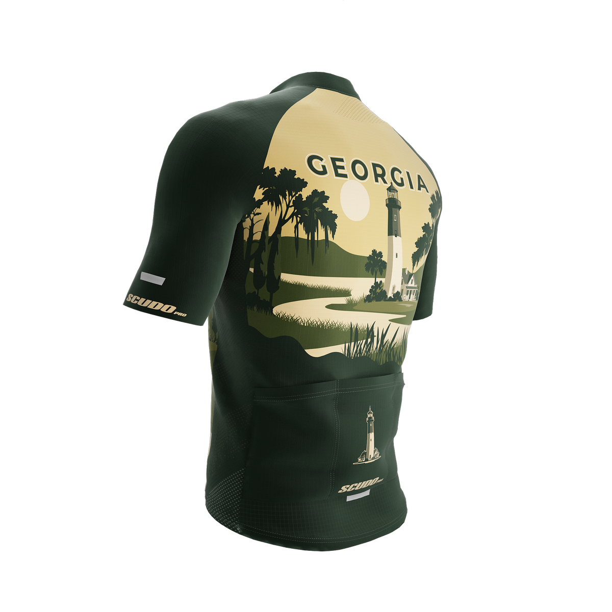 Georgia US State | Lighthouse | Short Sleeve Cycling PRO Jersey