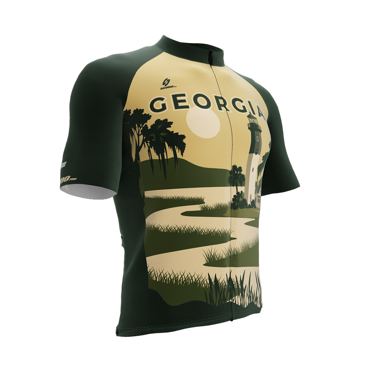 Georgia US State | Lighthouse | Short Sleeve Cycling PRO Jersey