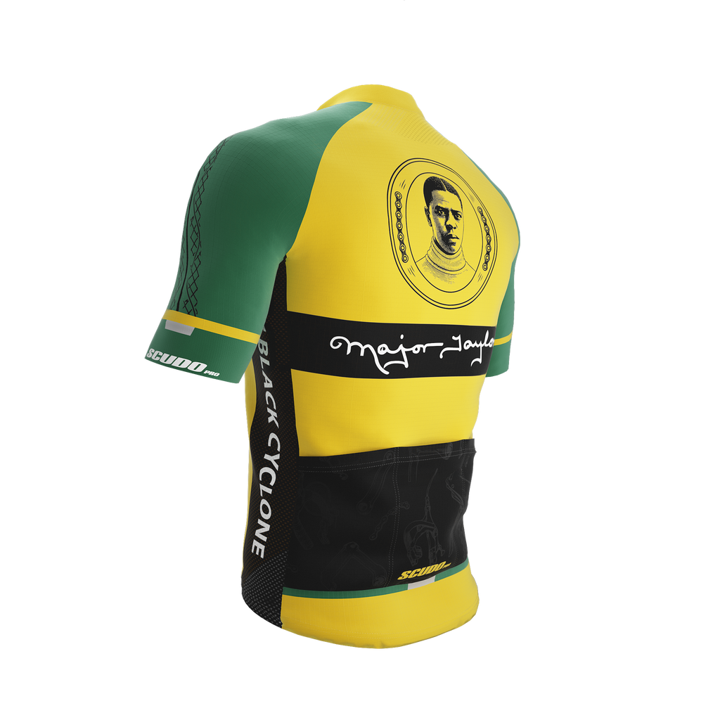 Major Taylor | Black Cyclone | Short Sleeve Cycling PRO Jersey
