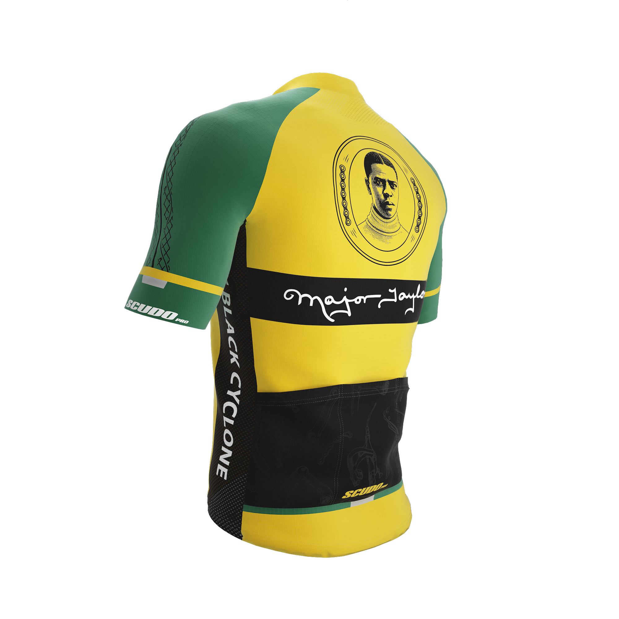 Major Taylor | Black Cyclone | Short Sleeve Cycling PRO Jersey