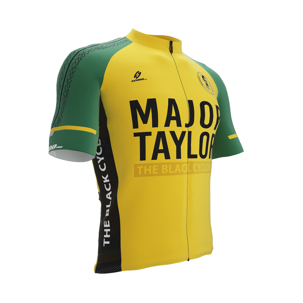 Major Taylor | Black Cyclone | Short Sleeve Cycling PRO Jersey