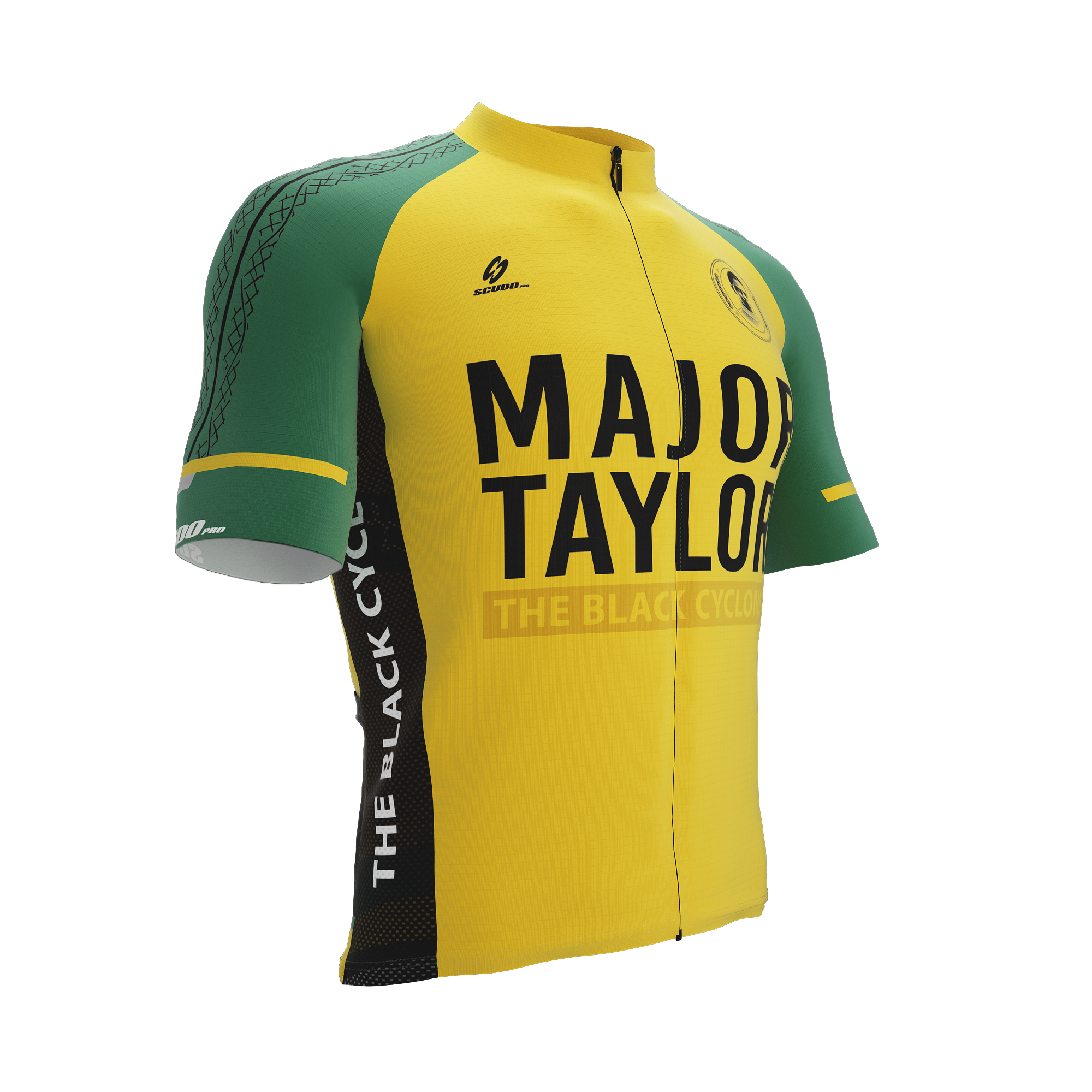 Major Taylor | Black Cyclone | Short Sleeve Cycling PRO Jersey