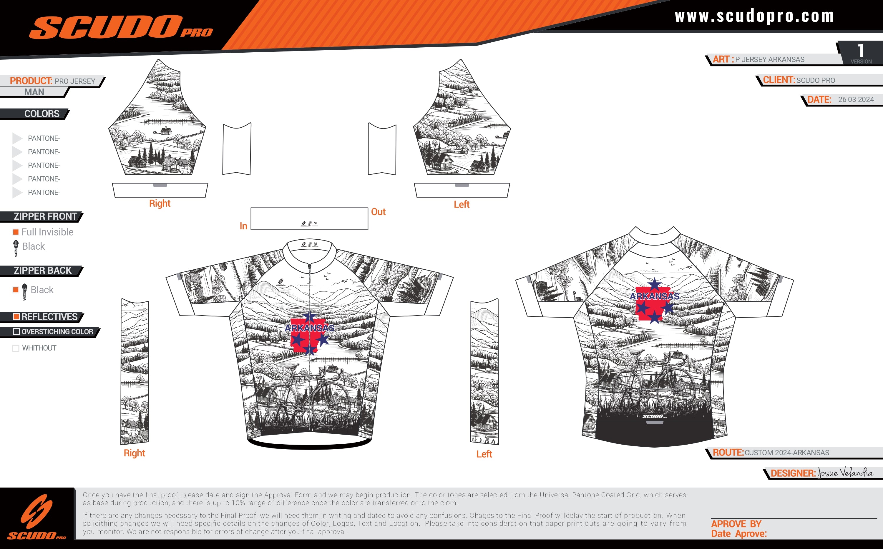 Arkansas US State | Short Sleeve Cycling PRO Jersey | Men and Women