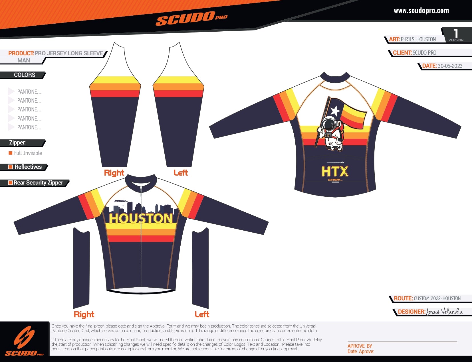 Houston | LONG  Sleeve Cycling PRO Jersey | Men and Women