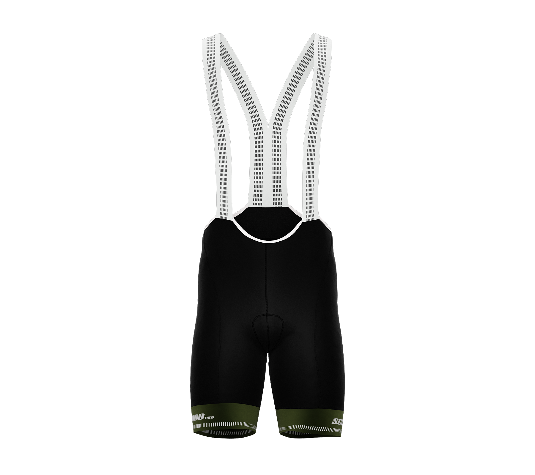 Black PRO ScudoPro Cycling BIB-Shorts | Olive Green Grippers |  Reflectives