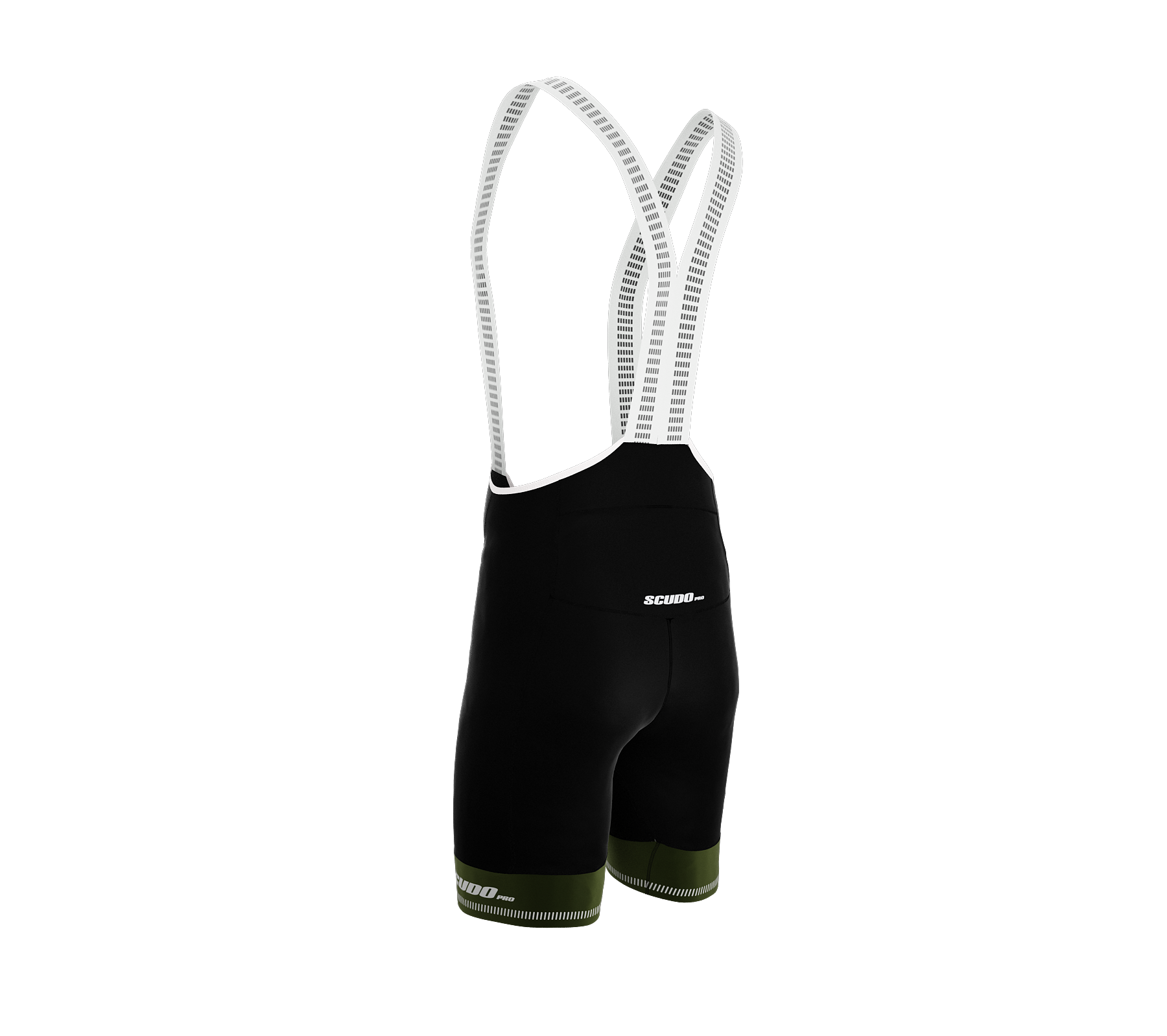 Black PRO ScudoPro Cycling BIB-Shorts | Olive Green Grippers |  Reflectives