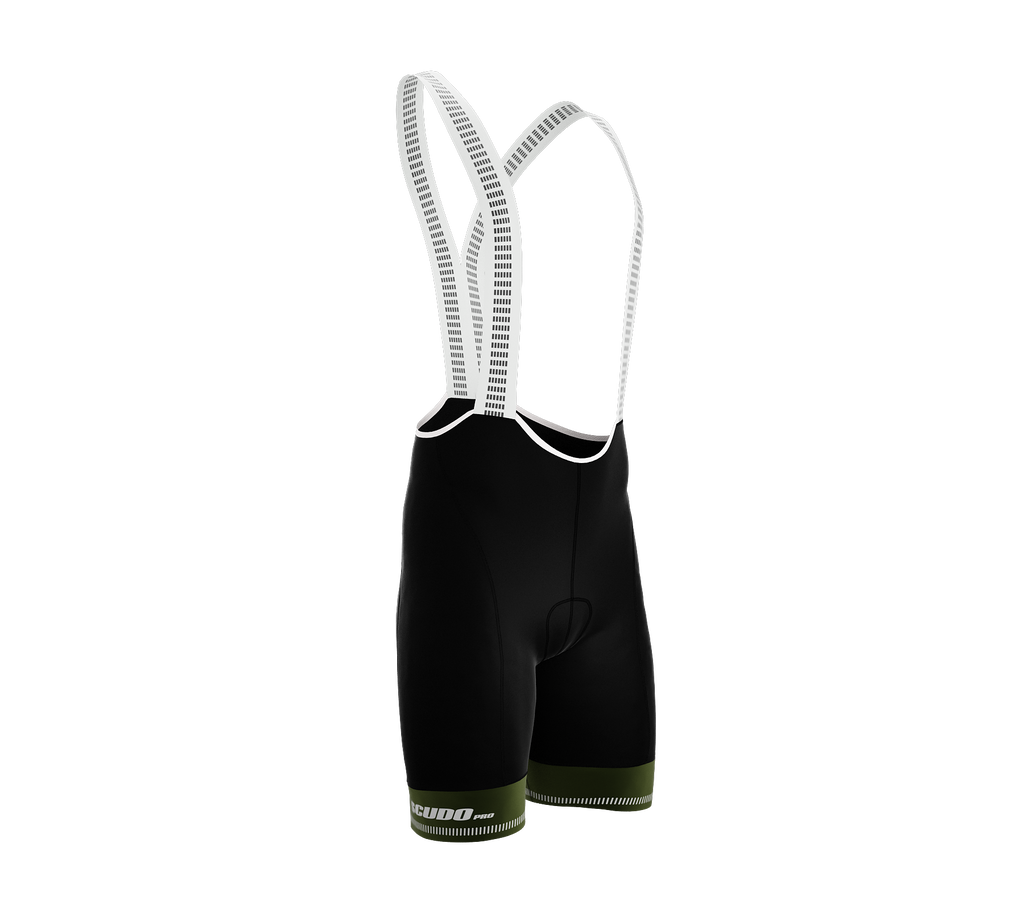 Black PRO ScudoPro Cycling BIB-Shorts | Olive Green Grippers |  Reflectives