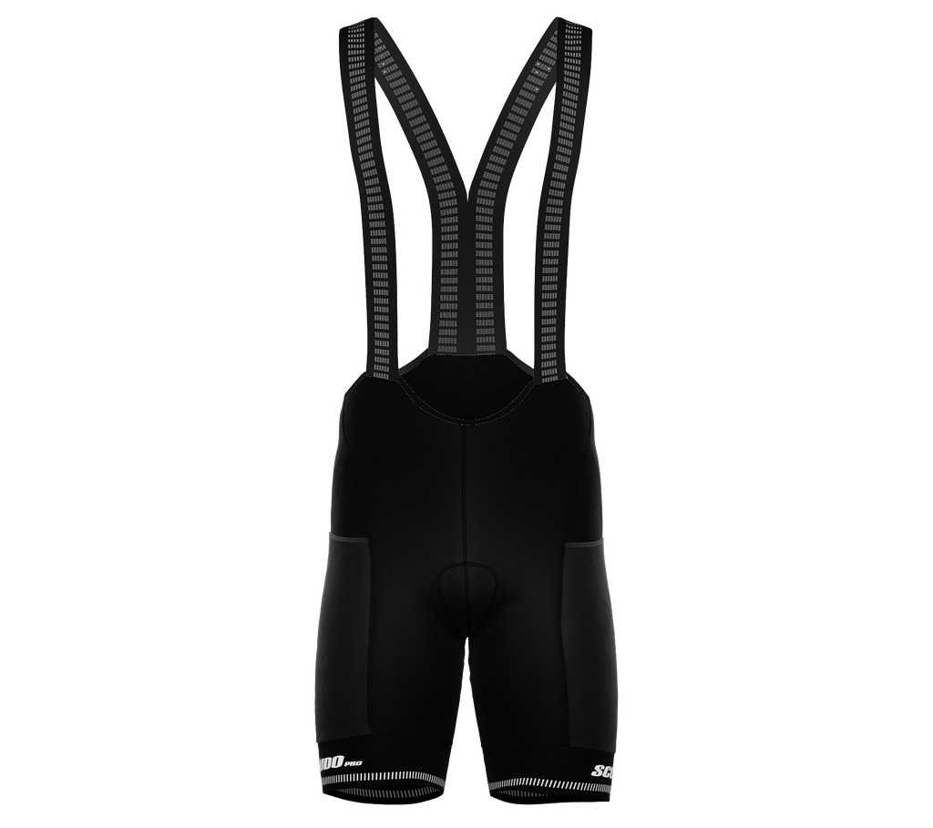 Black PRO ScudoPro Cycling BIB-Shorts | CARGO | Black Grippers | Reflectives