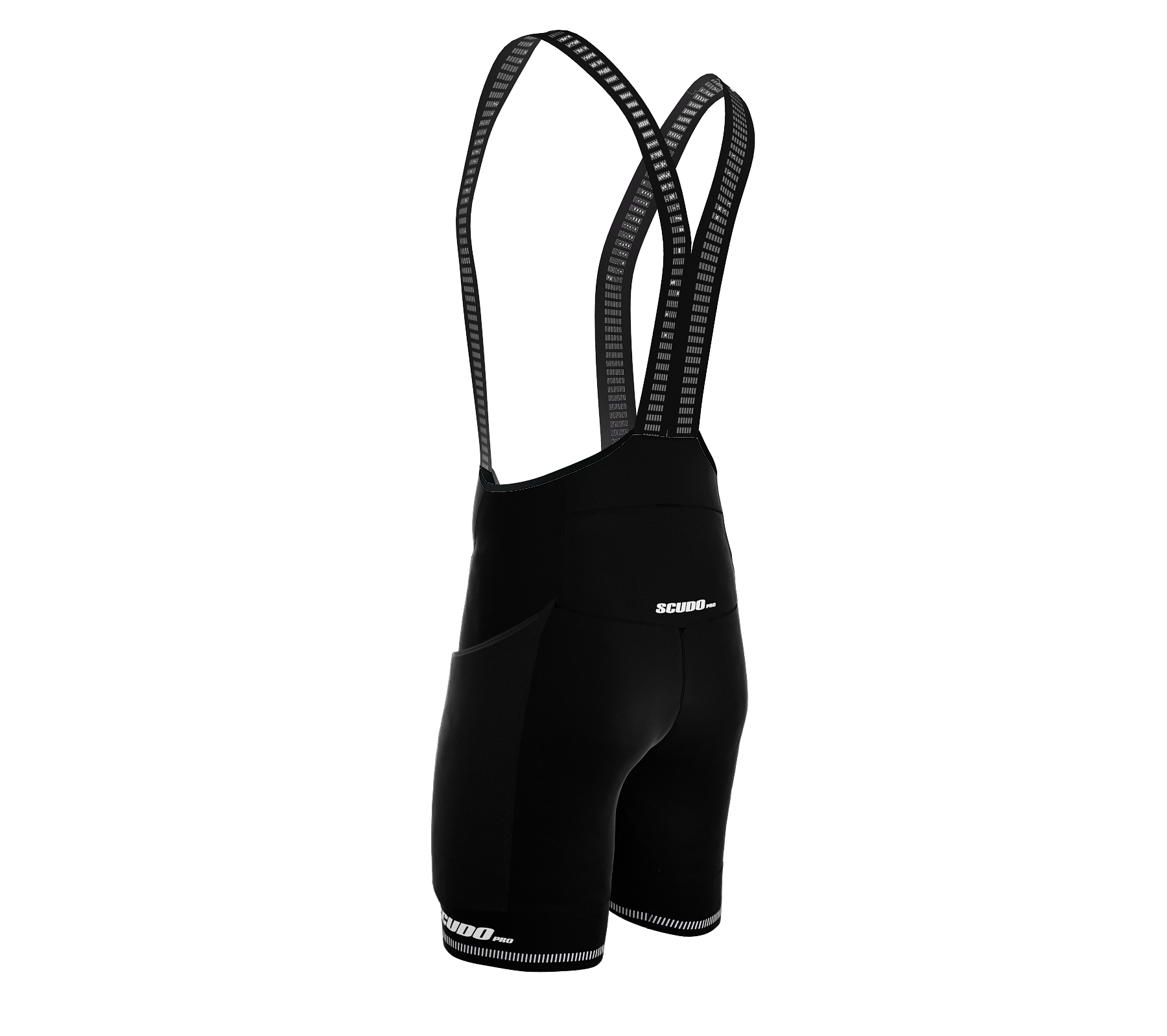 Black PRO ScudoPro Cycling BIB-Shorts | CARGO | Black Grippers | Reflectives