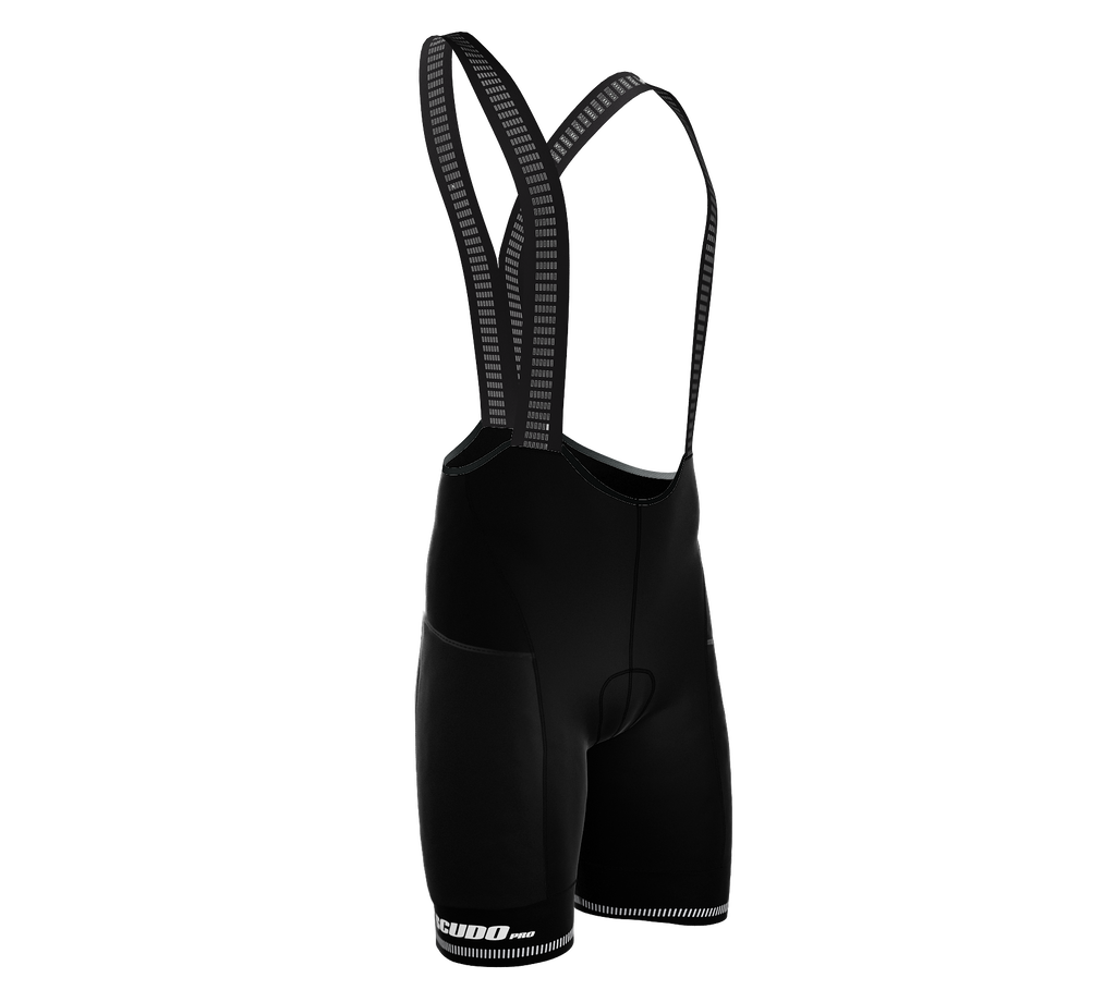 Black PRO ScudoPro Cycling BIB-Shorts | CARGO | Black Grippers | Reflectives