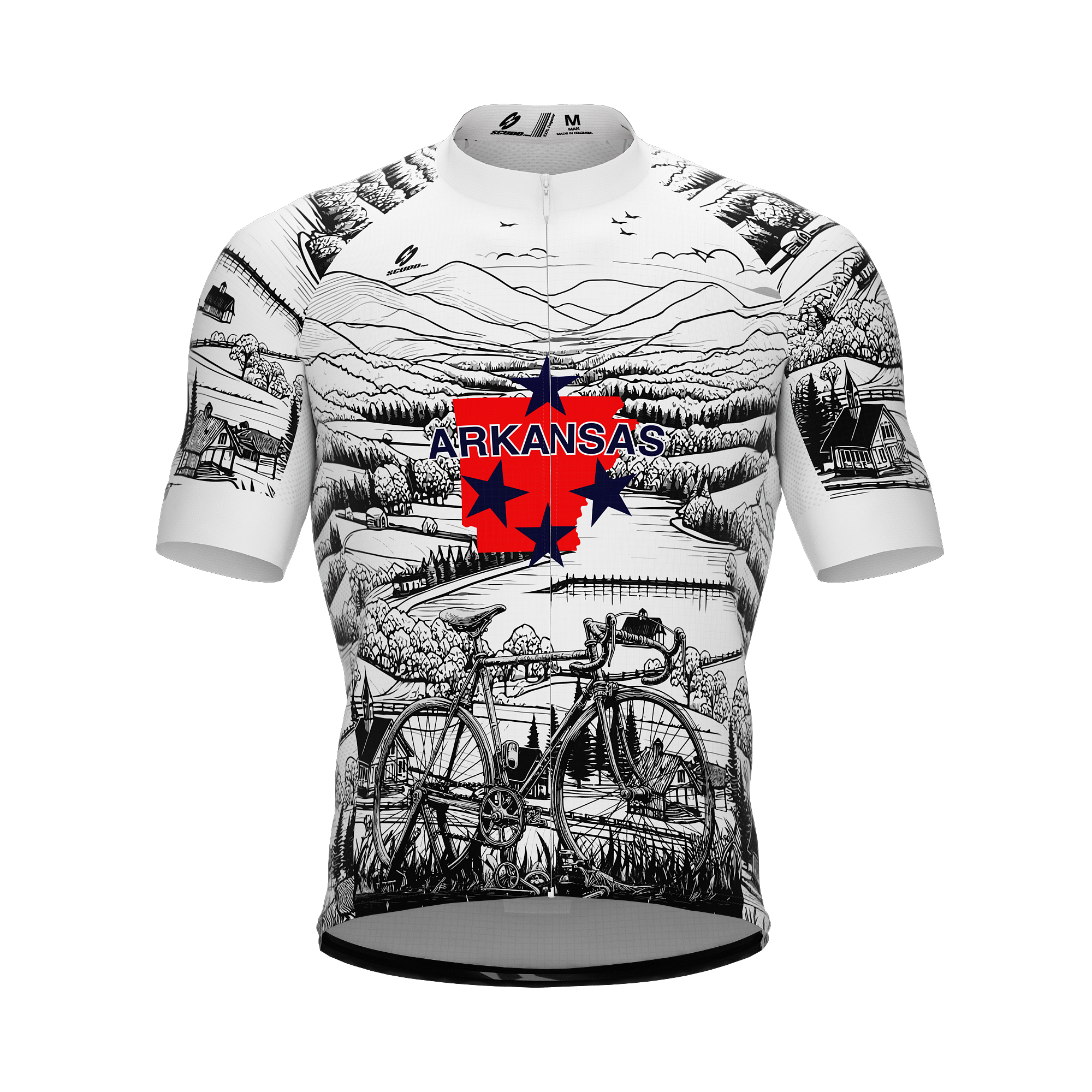 Arkansas US State | Short Sleeve Cycling PRO Jersey | Men and Women