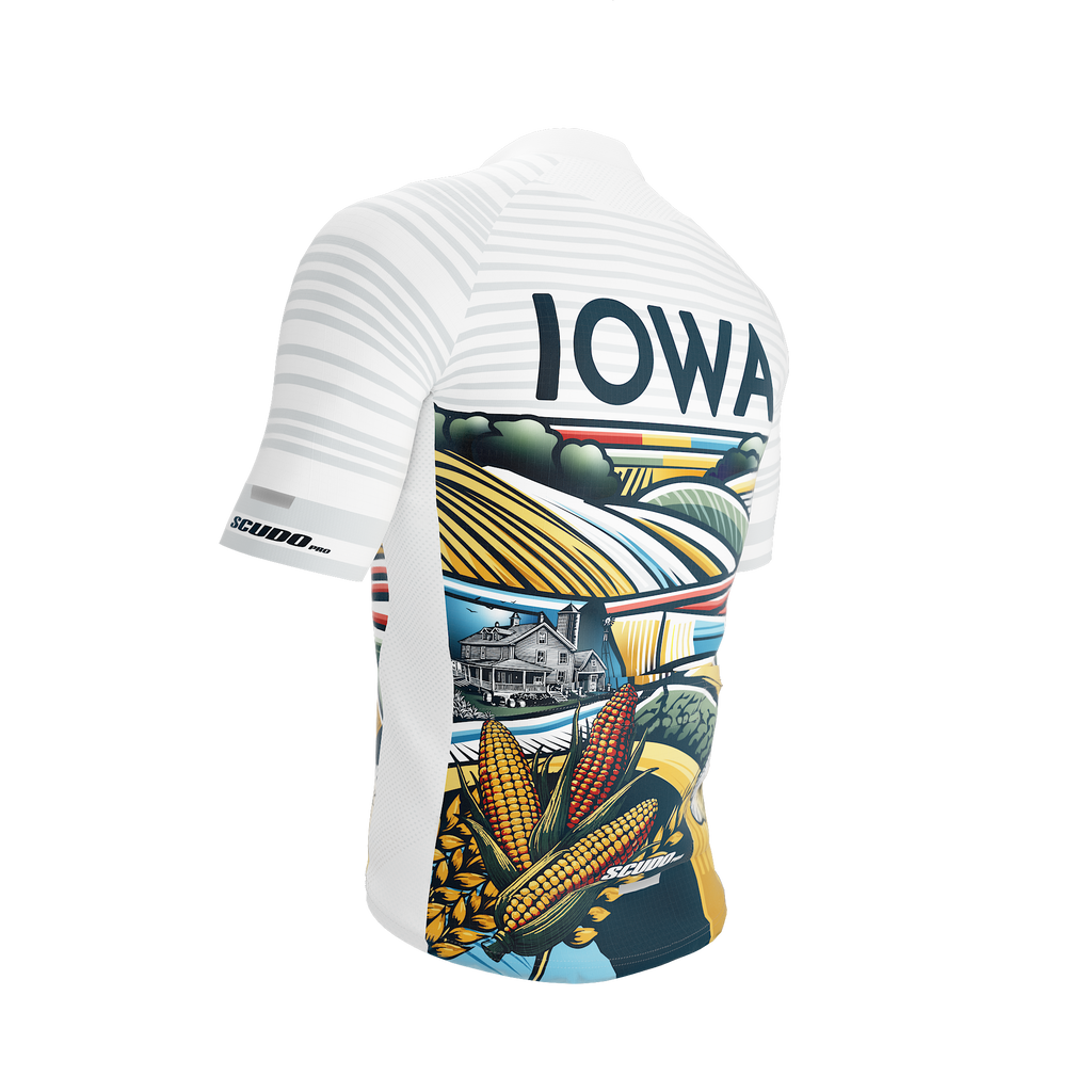 IOWA US State Short Sleeve Cycling PRO Jersey Men and Women