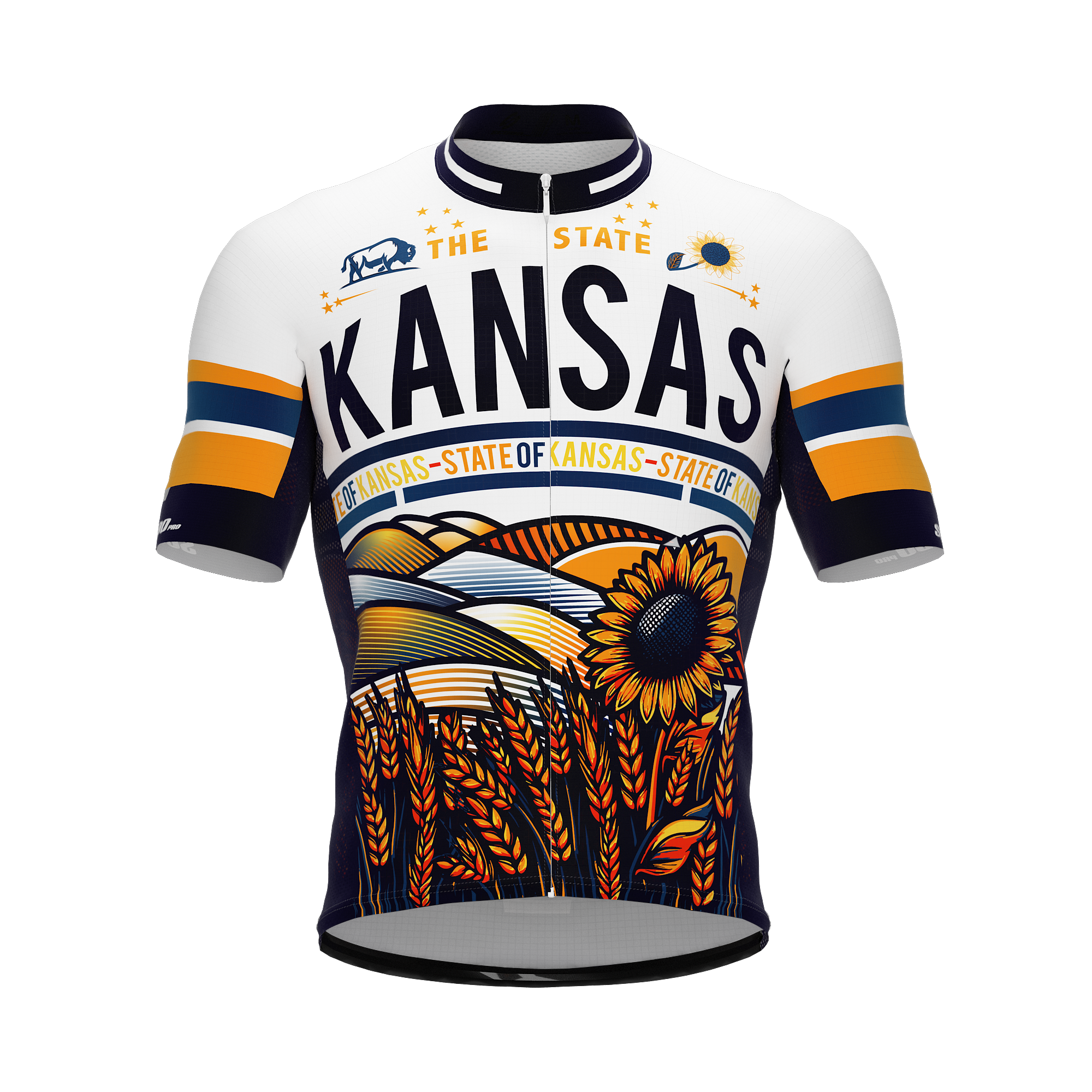 Kansas US State | Short Sleeve Cycling PRO Jersey | Men and Women