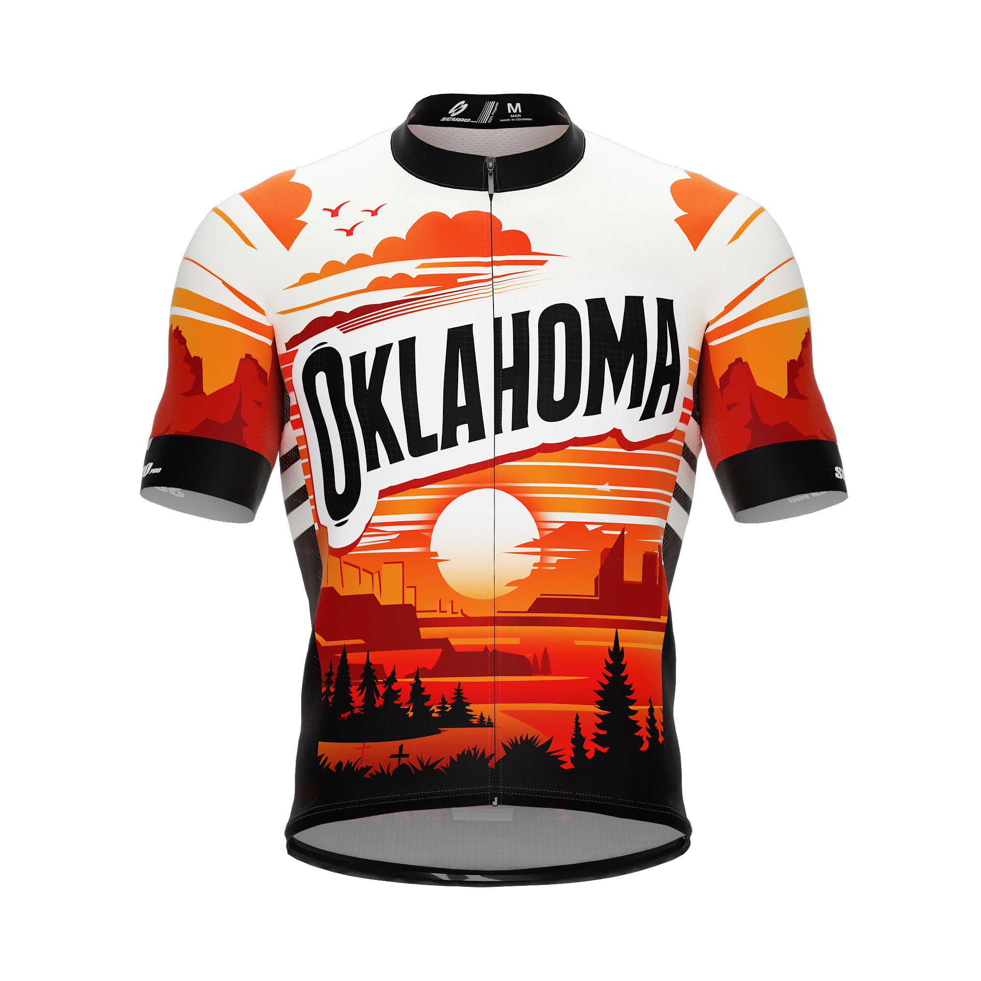 Oklahoma US State | Short Sleeve Cycling PRO Jersey | Men and Women