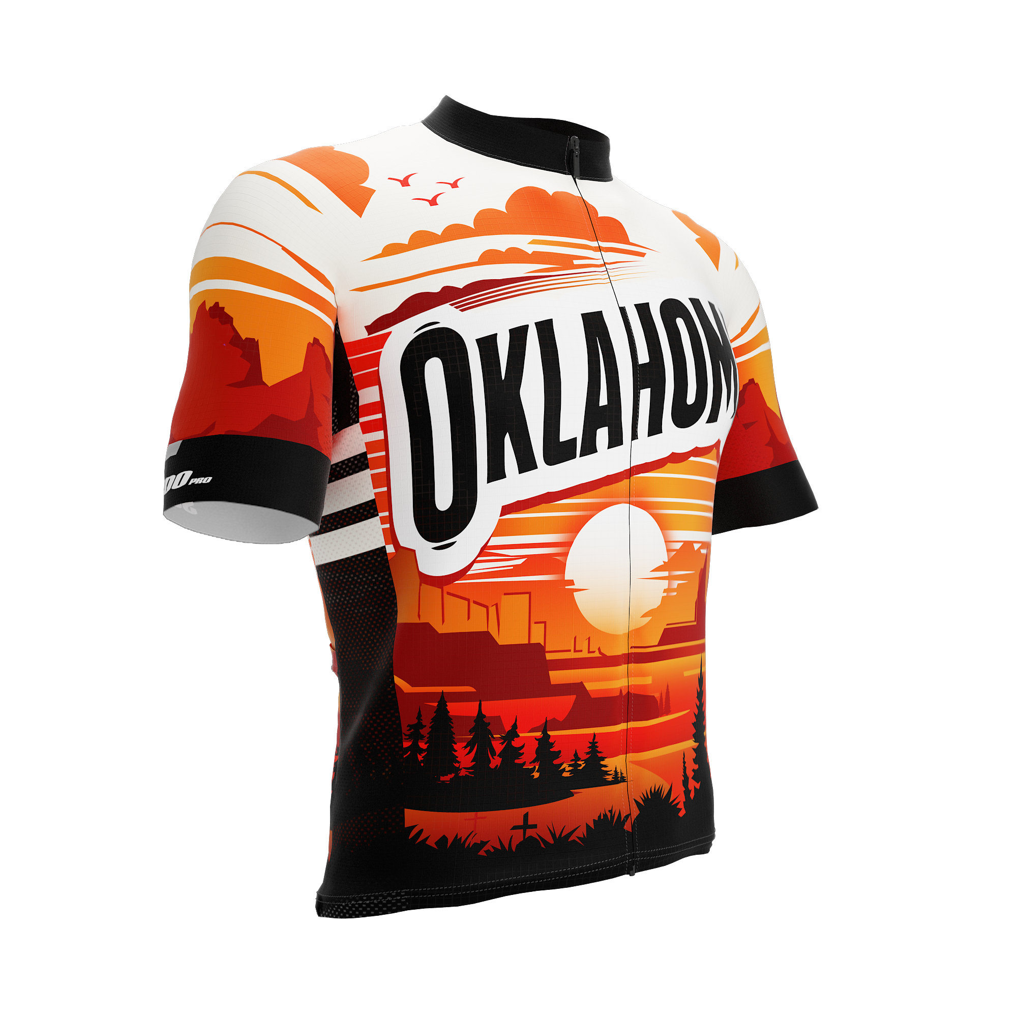 Oklahoma US State | Short Sleeve Cycling PRO Jersey | Men and Women