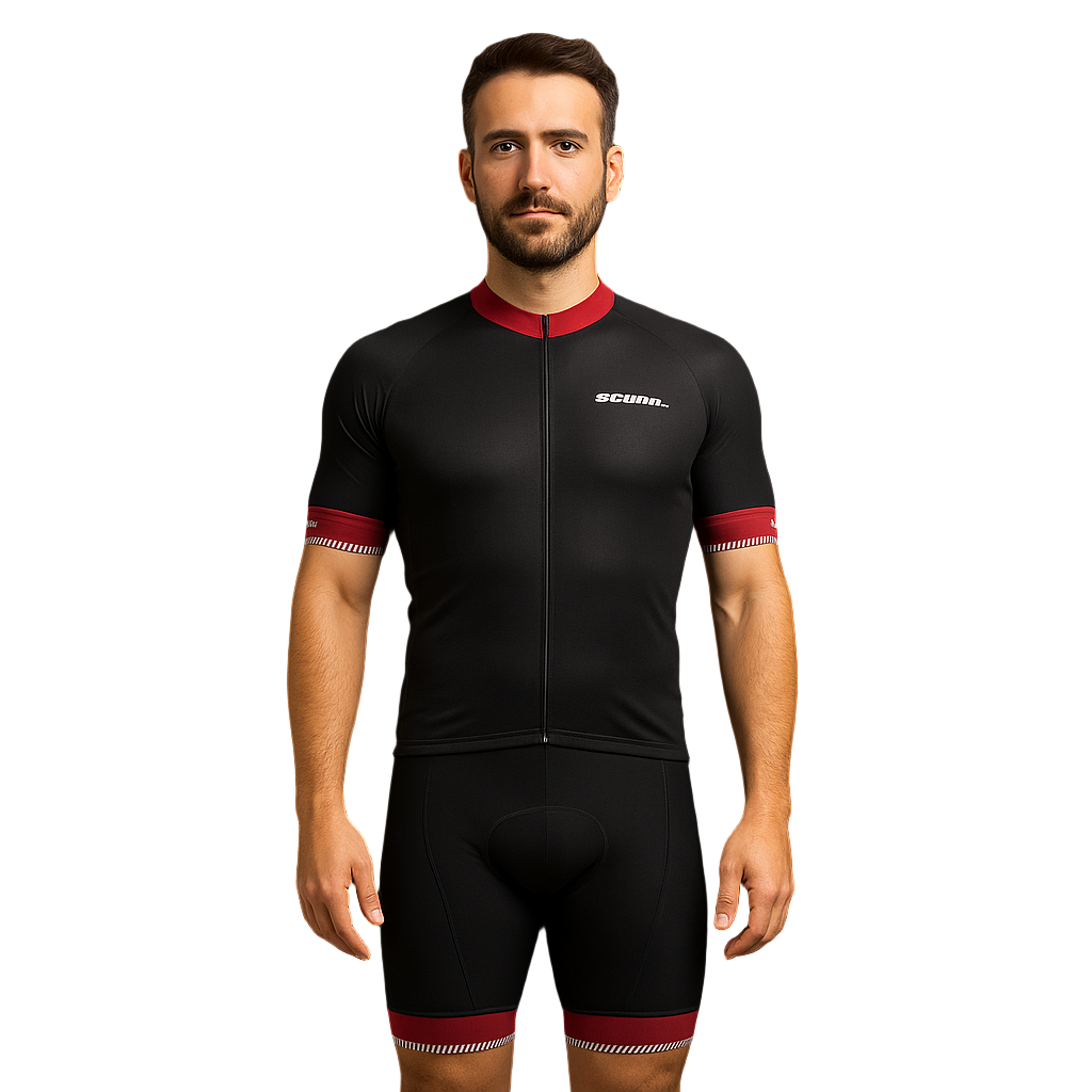 Red Reflective Pro Jersey + Pro BibShort Bundle for Men