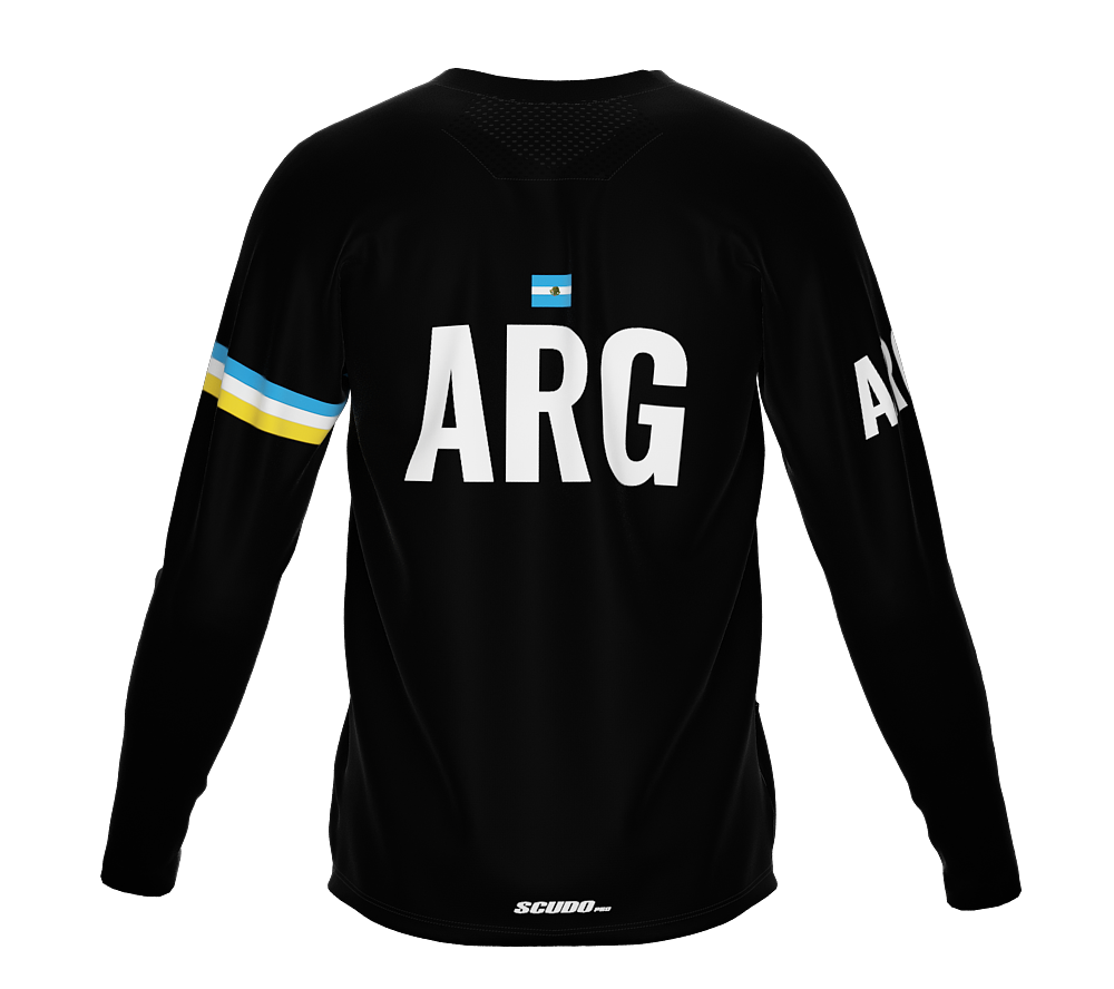 MTB BMX Cycling Jersey Long Sleeve Code Argentina Black for Men and Women