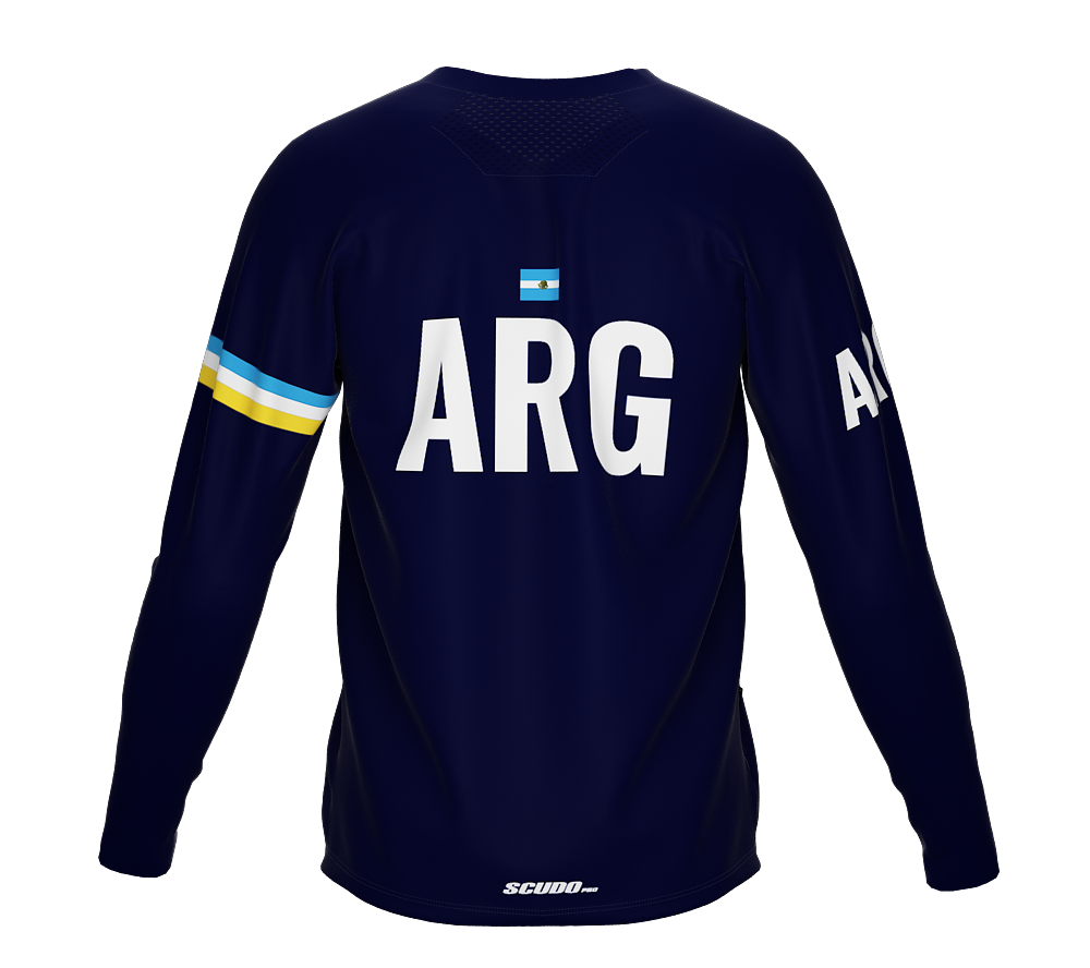 MTB BMX Cycling Jersey Long Sleeve Code Argentina Blue for Men and Women