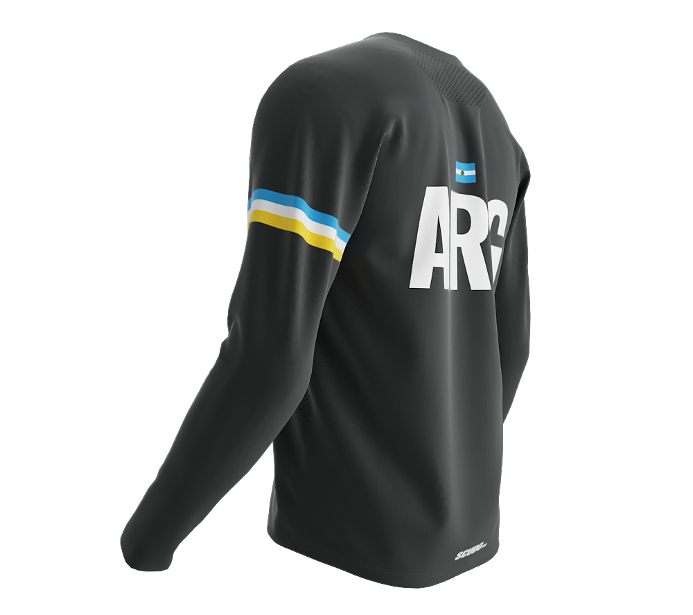 MTB BMX Cycling Jersey Long Sleeve Code Argentina Gray for Men and Women