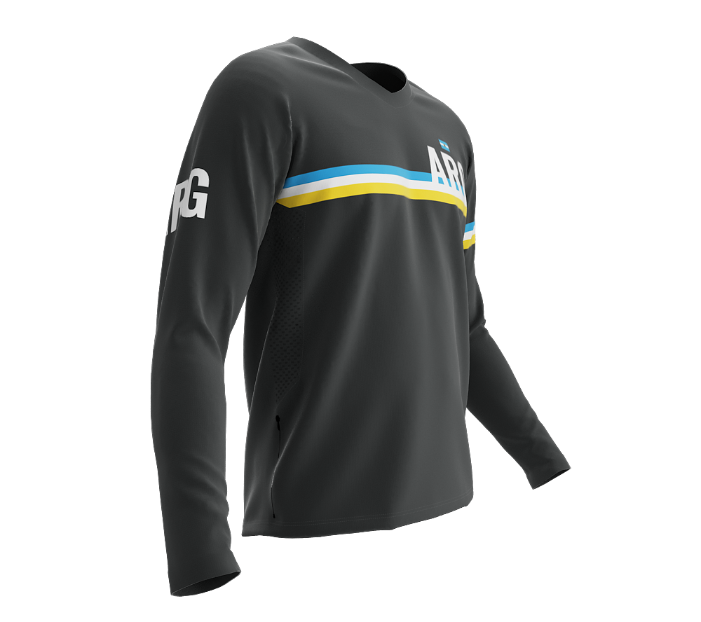 MTB BMX Cycling Jersey Long Sleeve Code Argentina Gray for Men and Women
