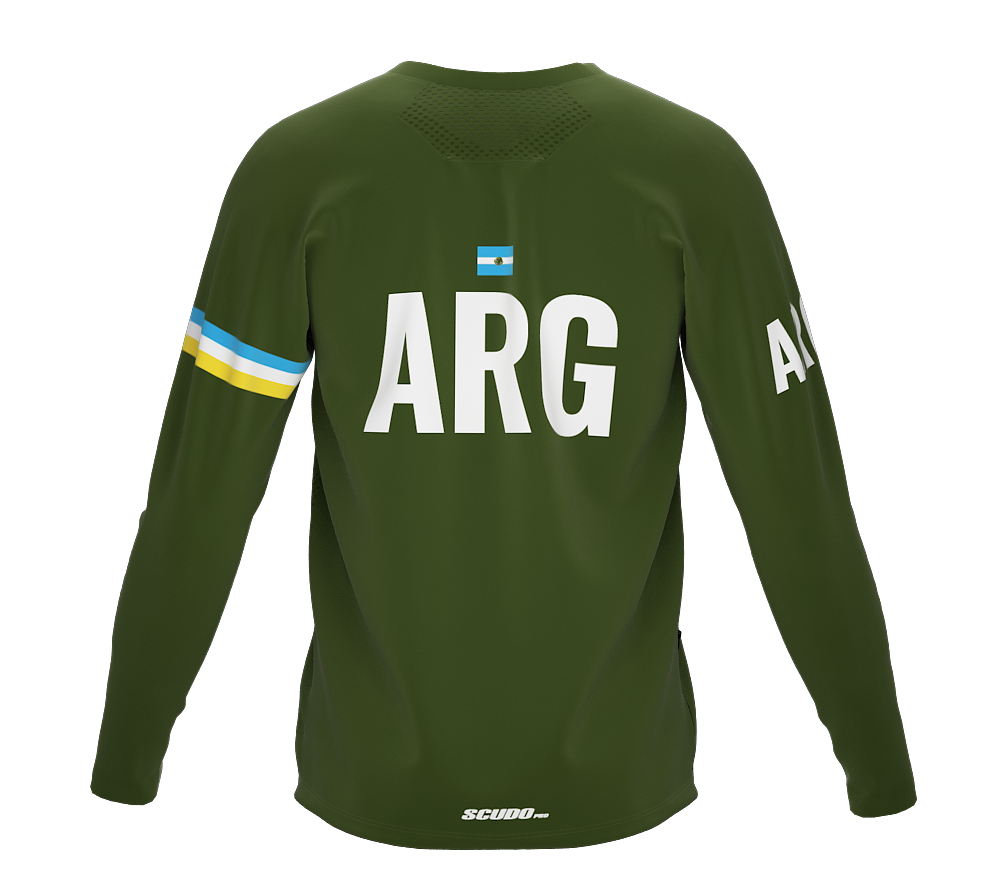 MTB BMX Cycling Jersey Long Sleeve Code Argentina Green for Men and Women