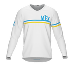 MTB BMX Cycling Jersey Long Sleeve Code Argentina White for Men and Women