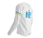 MTB BMX Cycling Jersey Long Sleeve Code Argentina White for Men and Women