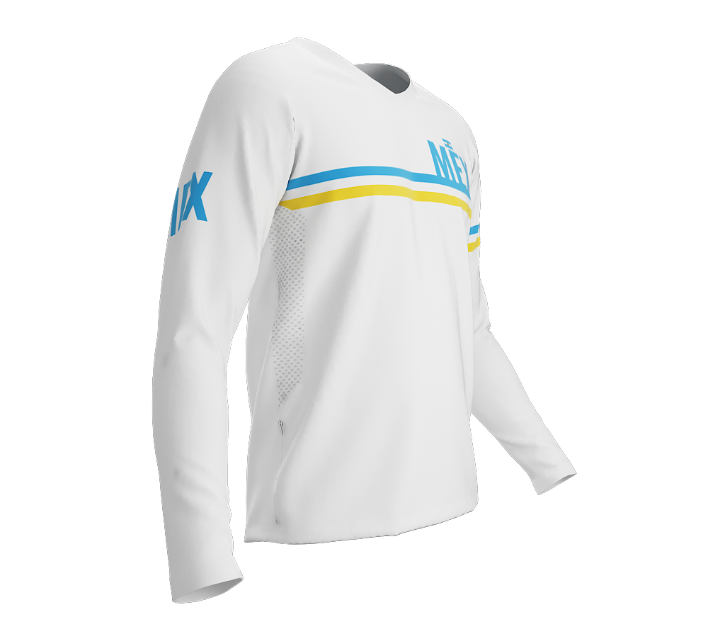 MTB BMX Cycling Jersey Long Sleeve Code Argentina White for Men and Women
